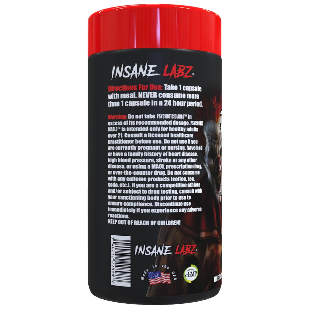 Insane Labz Psychotic Diablo Fat Burner packaging and label