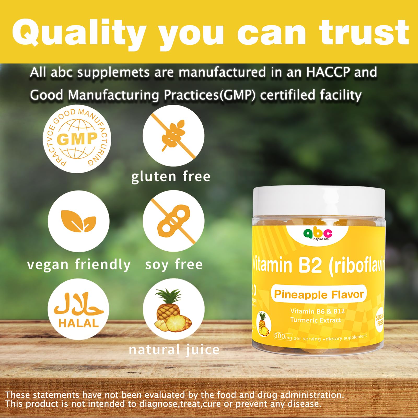 INSPIRELIFE ABC Riboflavin Gummies 400mg in a bowl