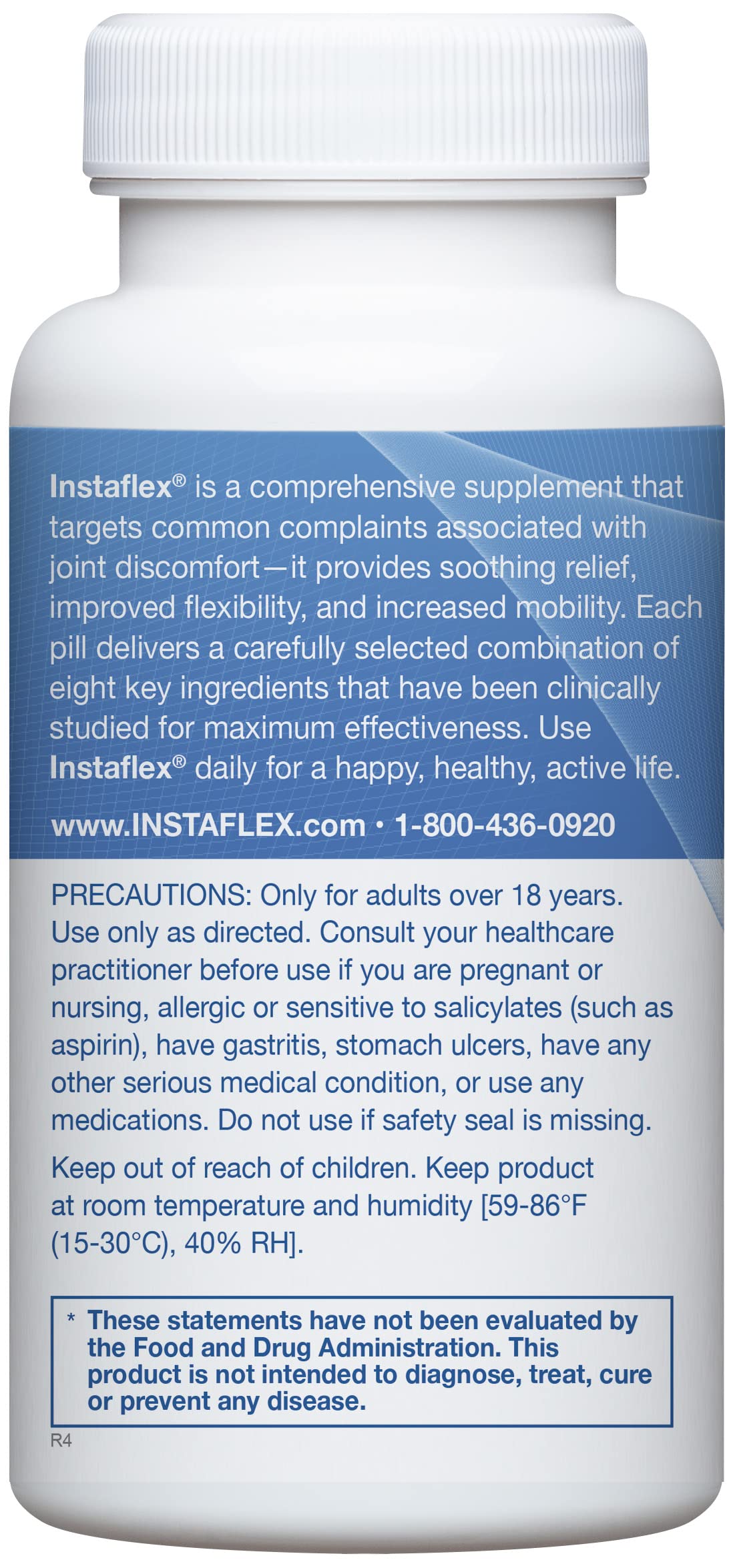 Instaflex Joint Support Supplement on a wooden table with a glass of water