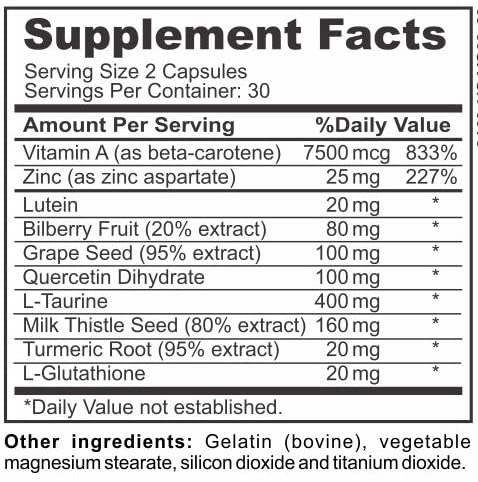 Instant Brands Vision Complete Eye Formula side view with label details