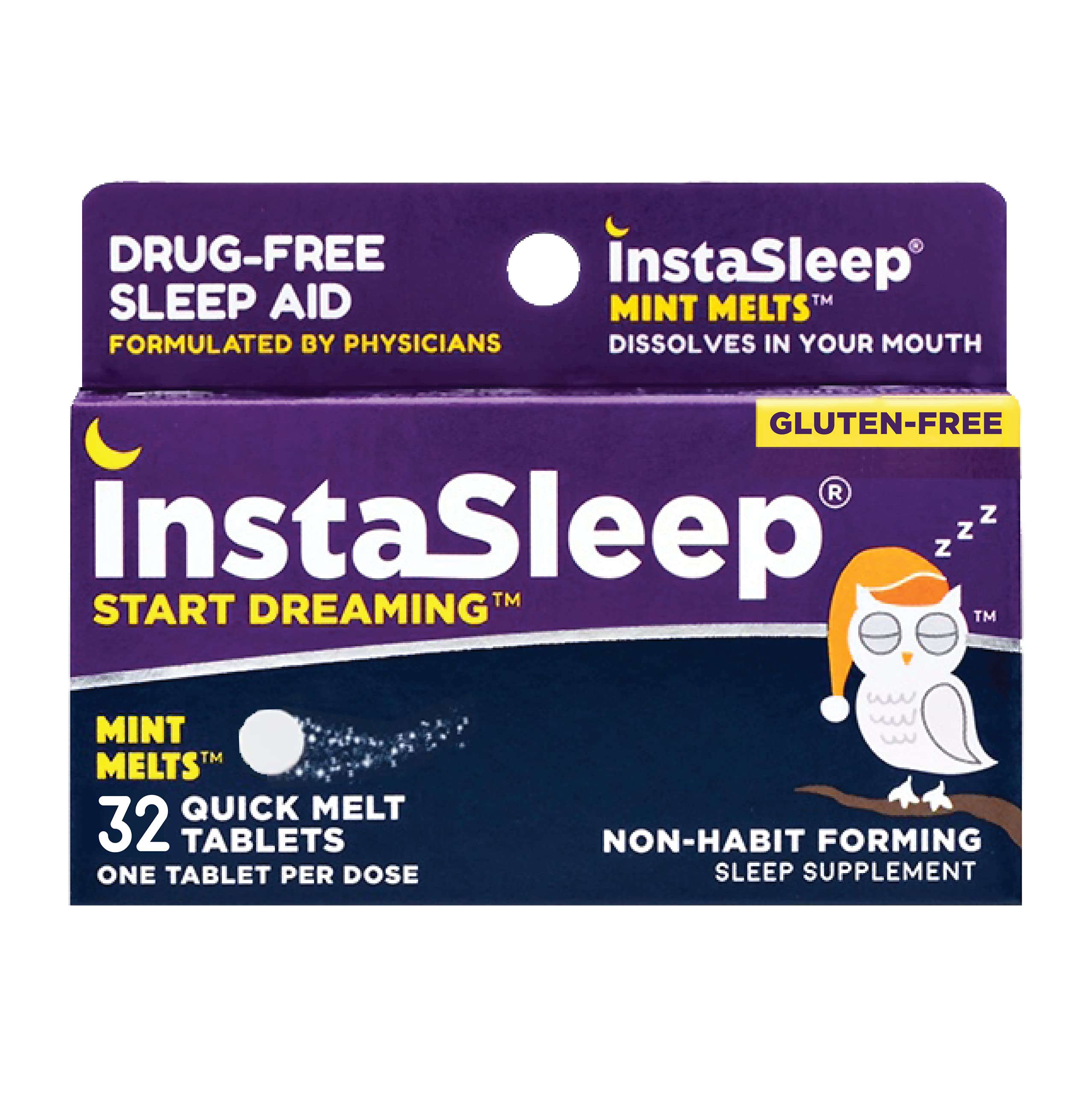 InstaSleep Mint drug-free sleep aid front view packaging