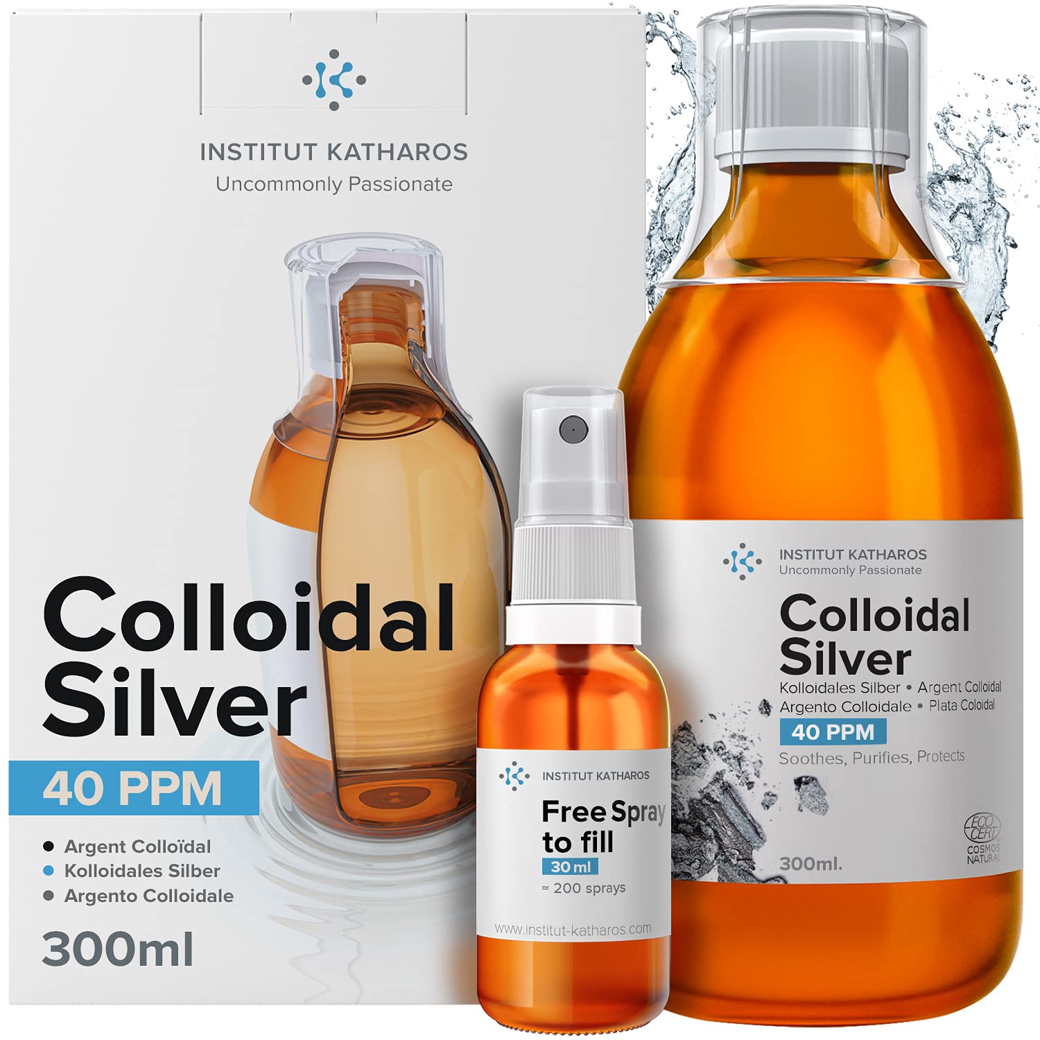 Institut Katharos Colloidal Silver 40 PPM 5g bottle front view