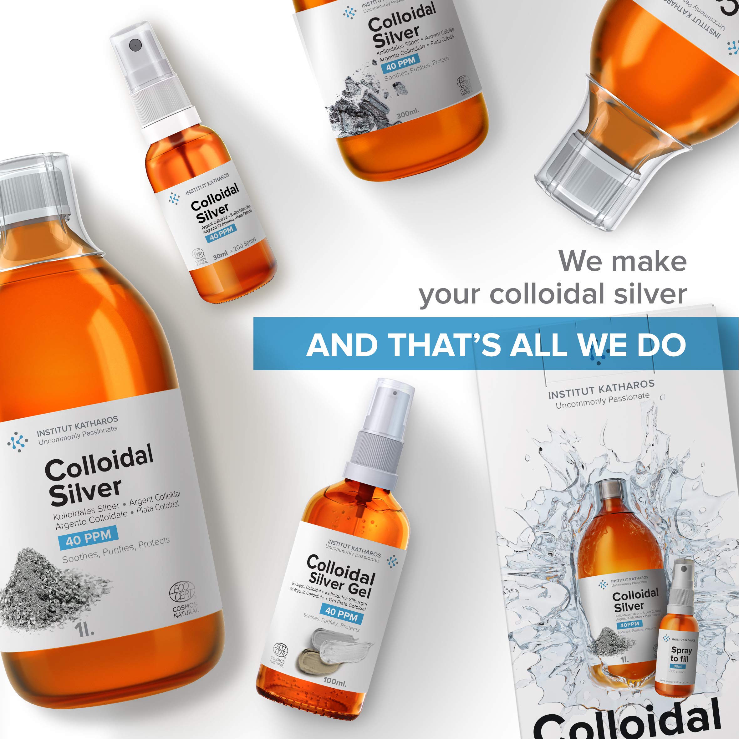 Institut Katharos Colloidal Silver 40 PPM 5g bottle side view