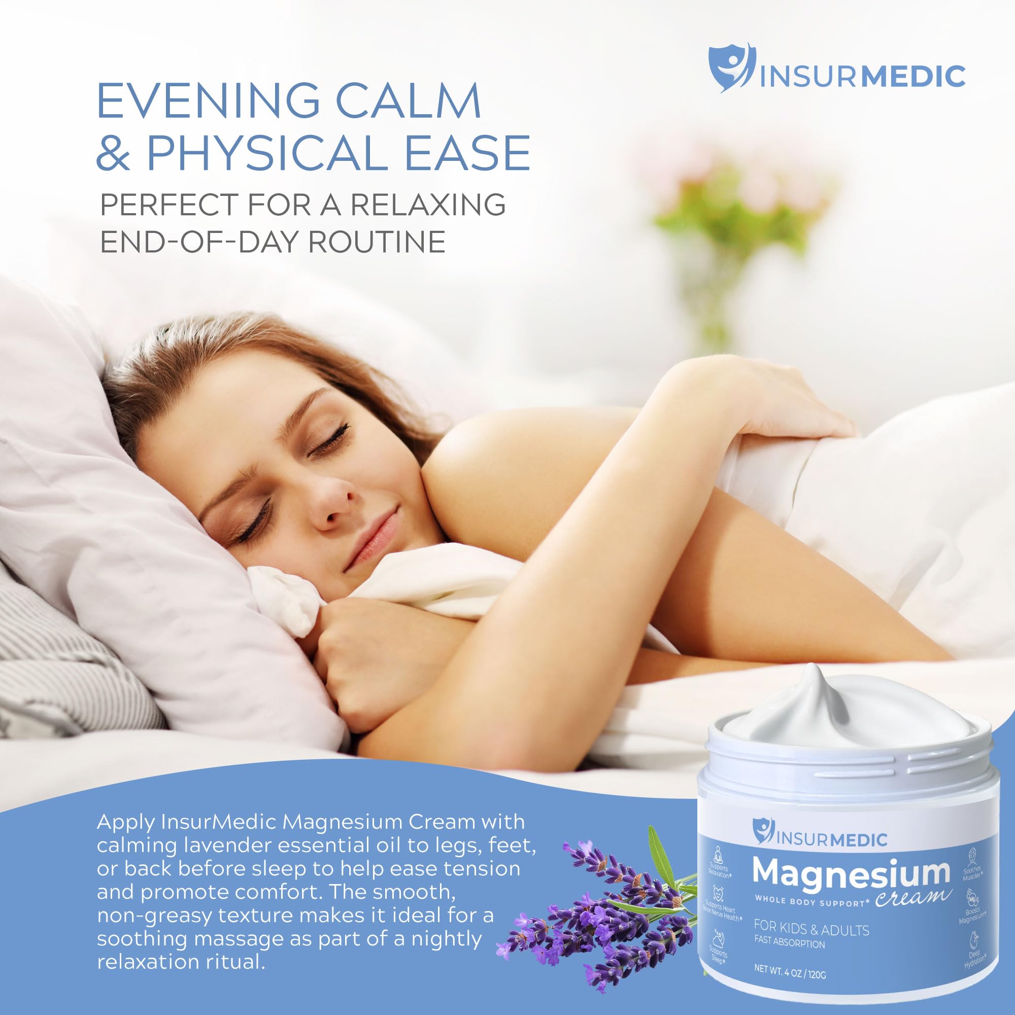 InsurMedic Magnesium Cream 190 mg on a hand