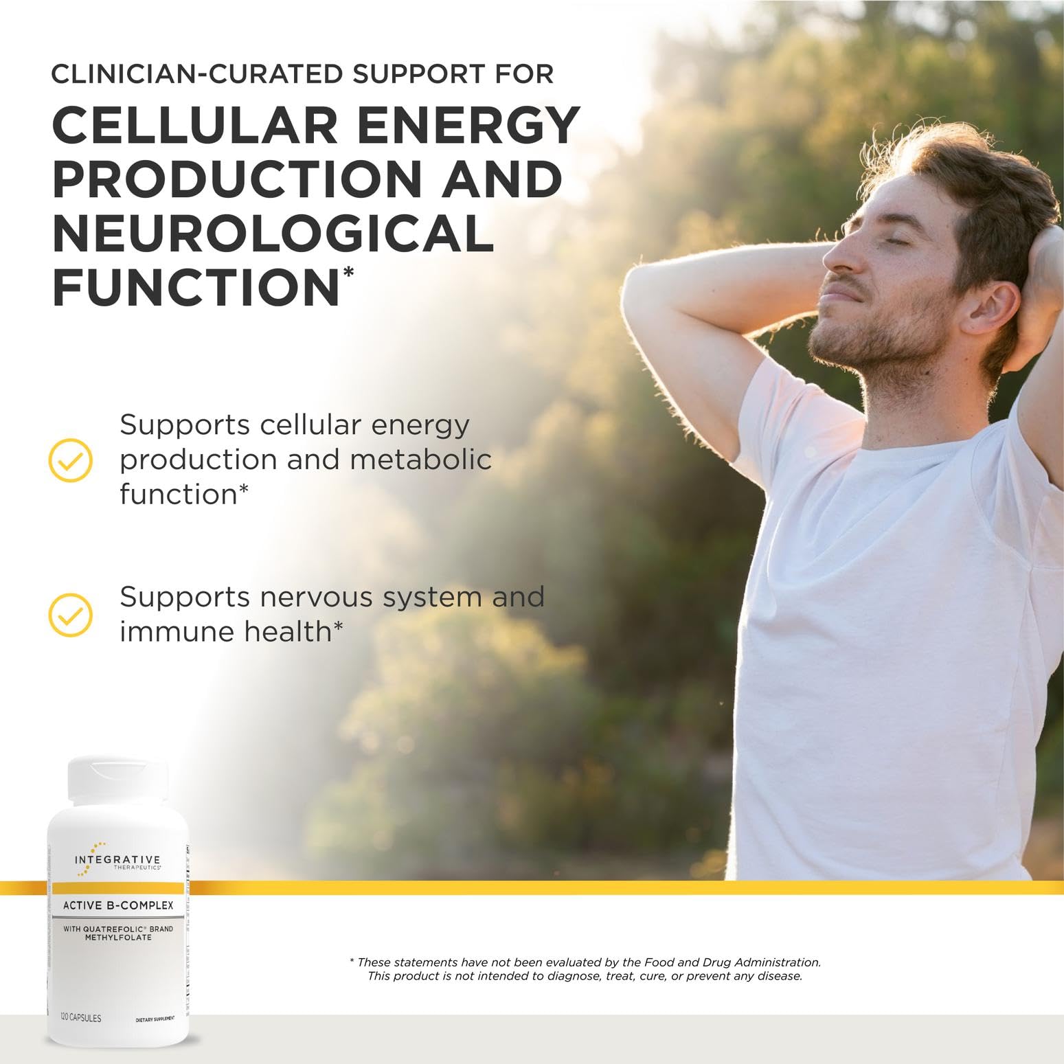 Integrative Therapeutics Active B-Complex 50mg Capsules side view