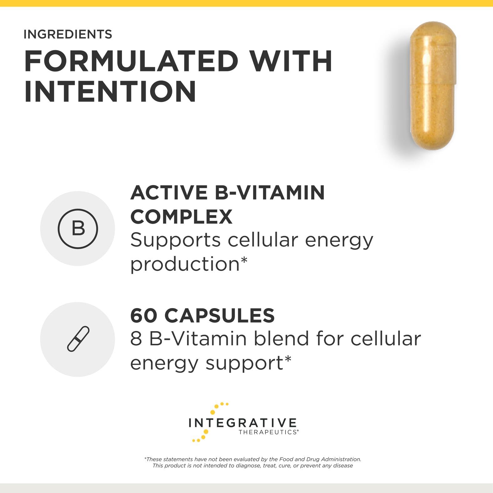 Integrative Therapeutics Active B-Complex Supplement capsule close-up