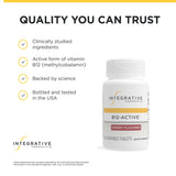 Integrative Therapeutics B12-Active Cherry Chewable Tablets on a wooden table