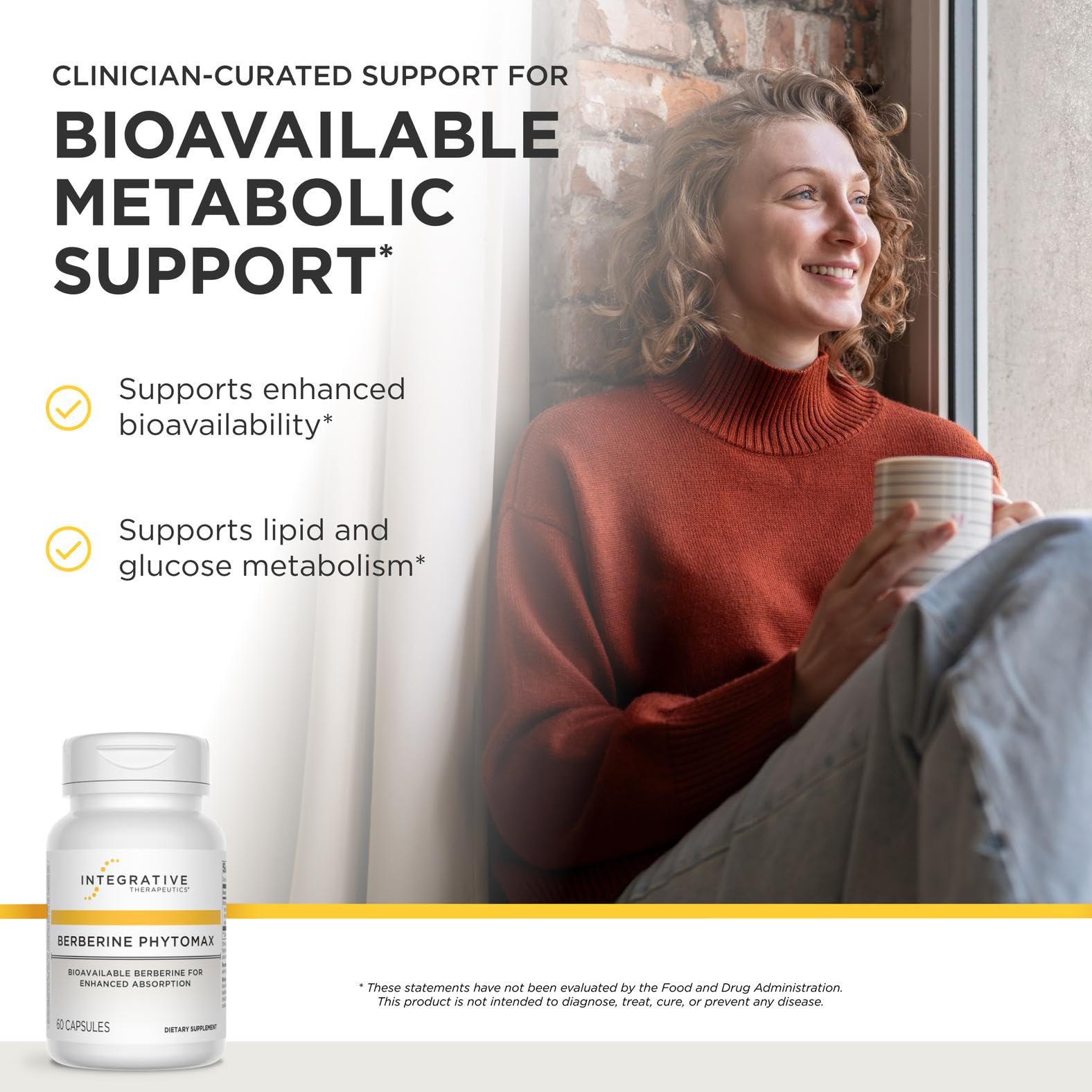 Integrative Therapeutics Berberine Phytomax supplement side view