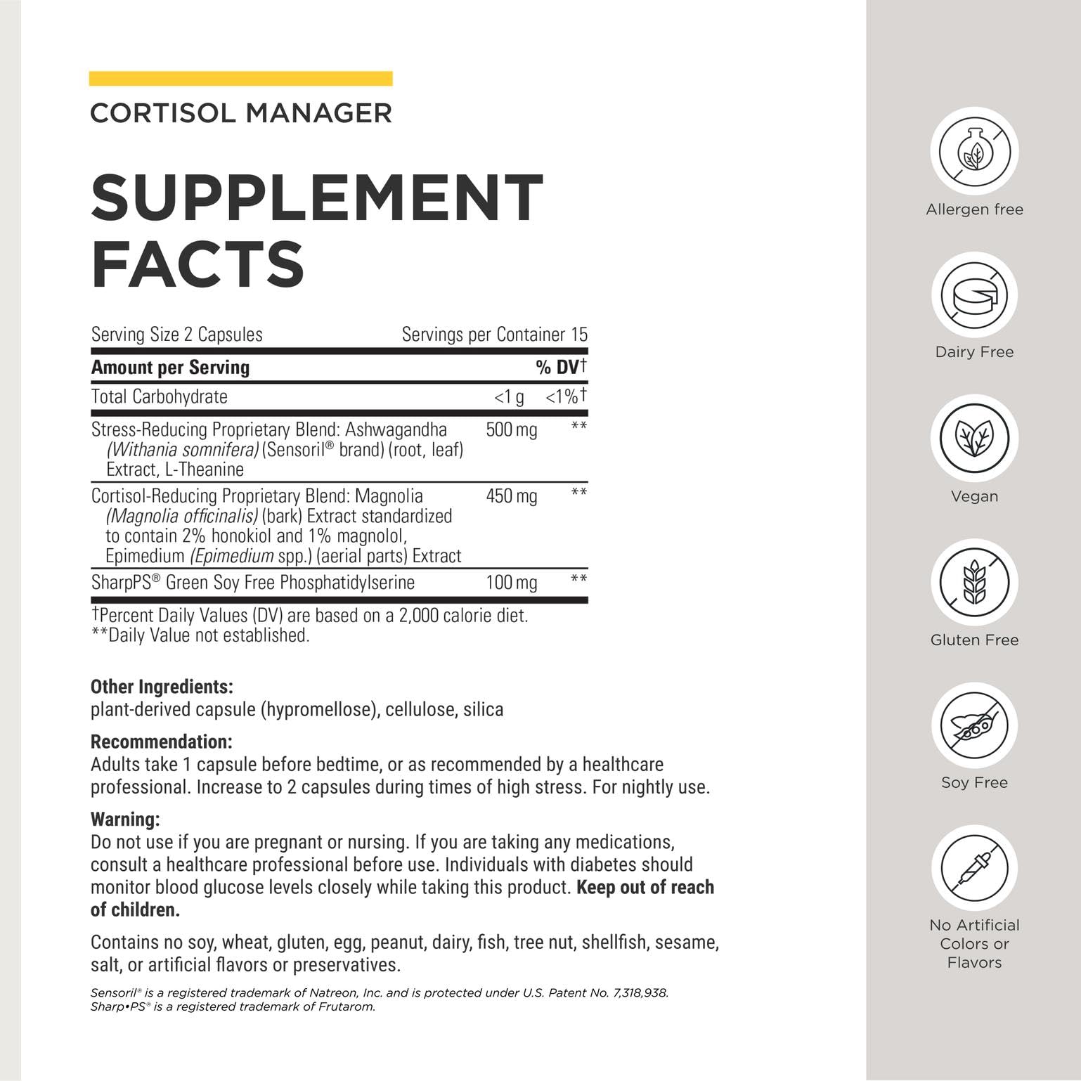 Integrative Therapeutics Cortisol Support Supplement 60 Capsules bottle with label