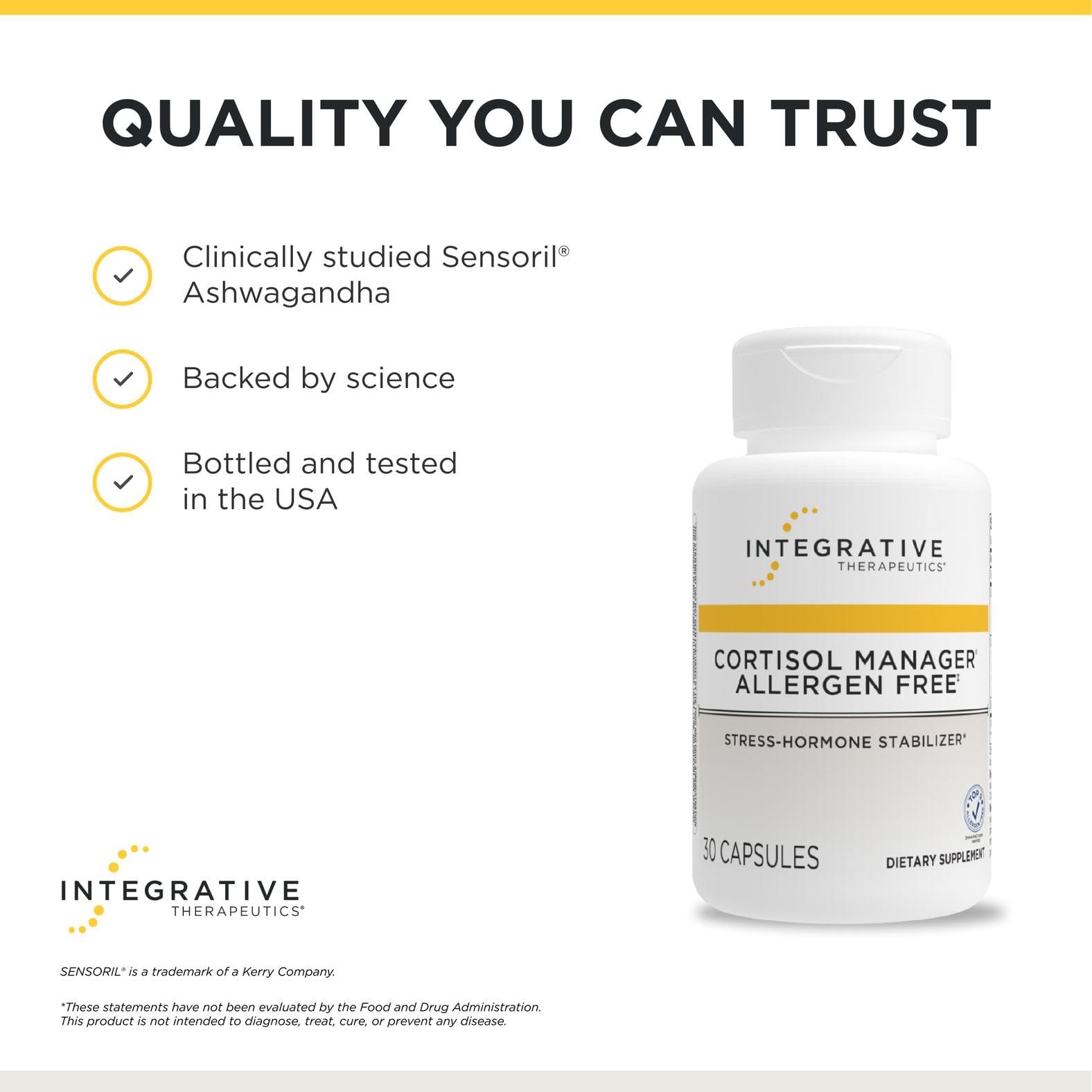 Integrative Therapeutics Cortisol Support Supplement packaging details