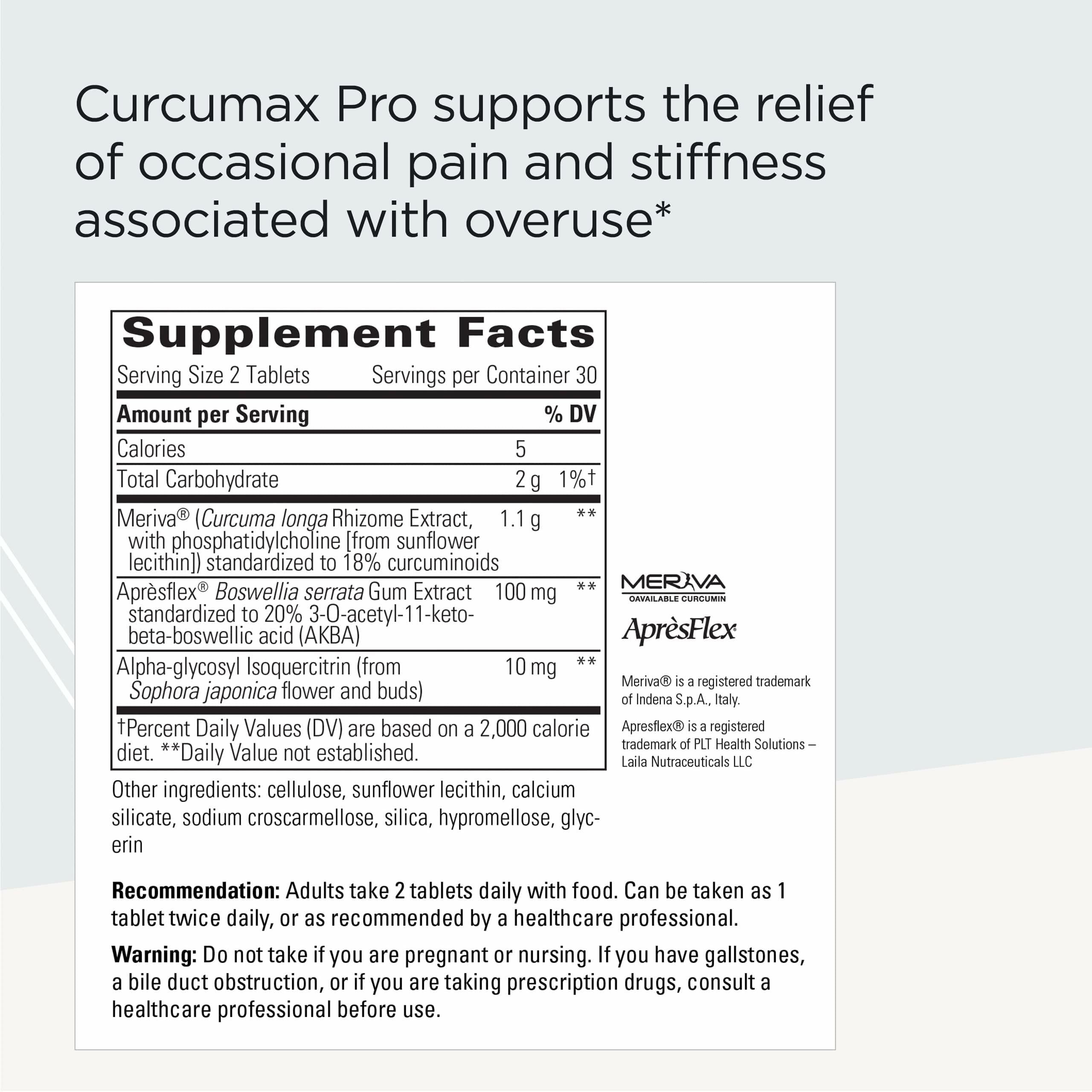 Integrative Therapeutics Curcumax Pro Curcumin Supplement side view