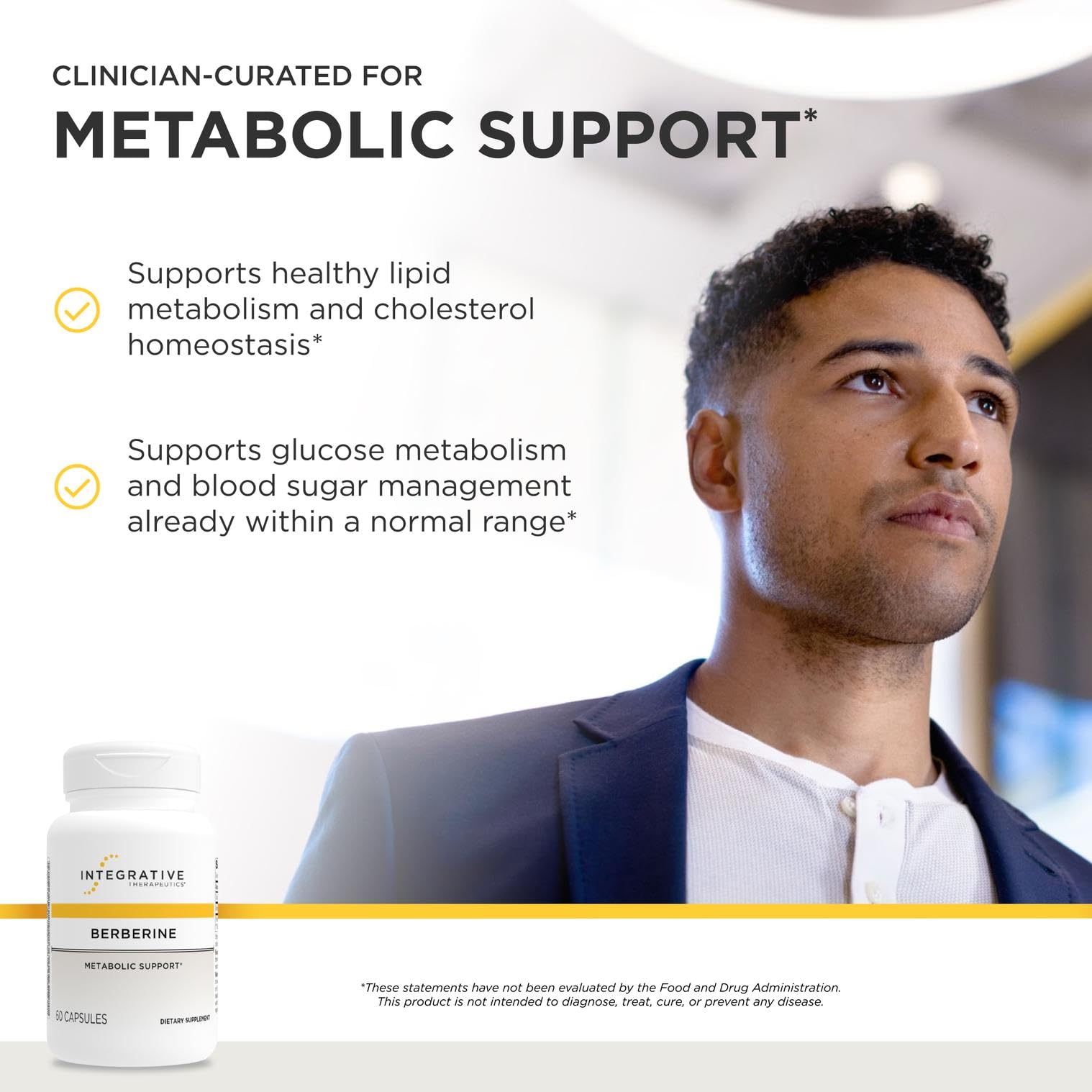 Integrative Therapeutics Goldenseal Berberine 500mg supplement side view