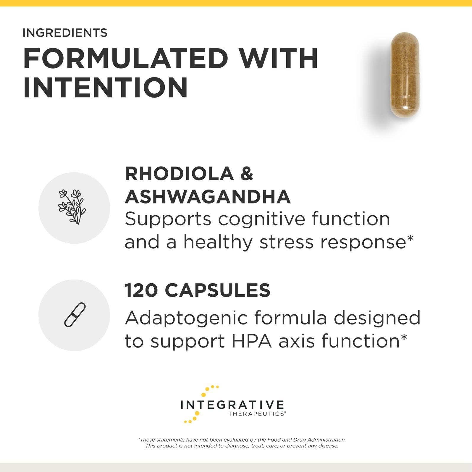 Integrative Therapeutics HPA Adapt capsules on a wooden table