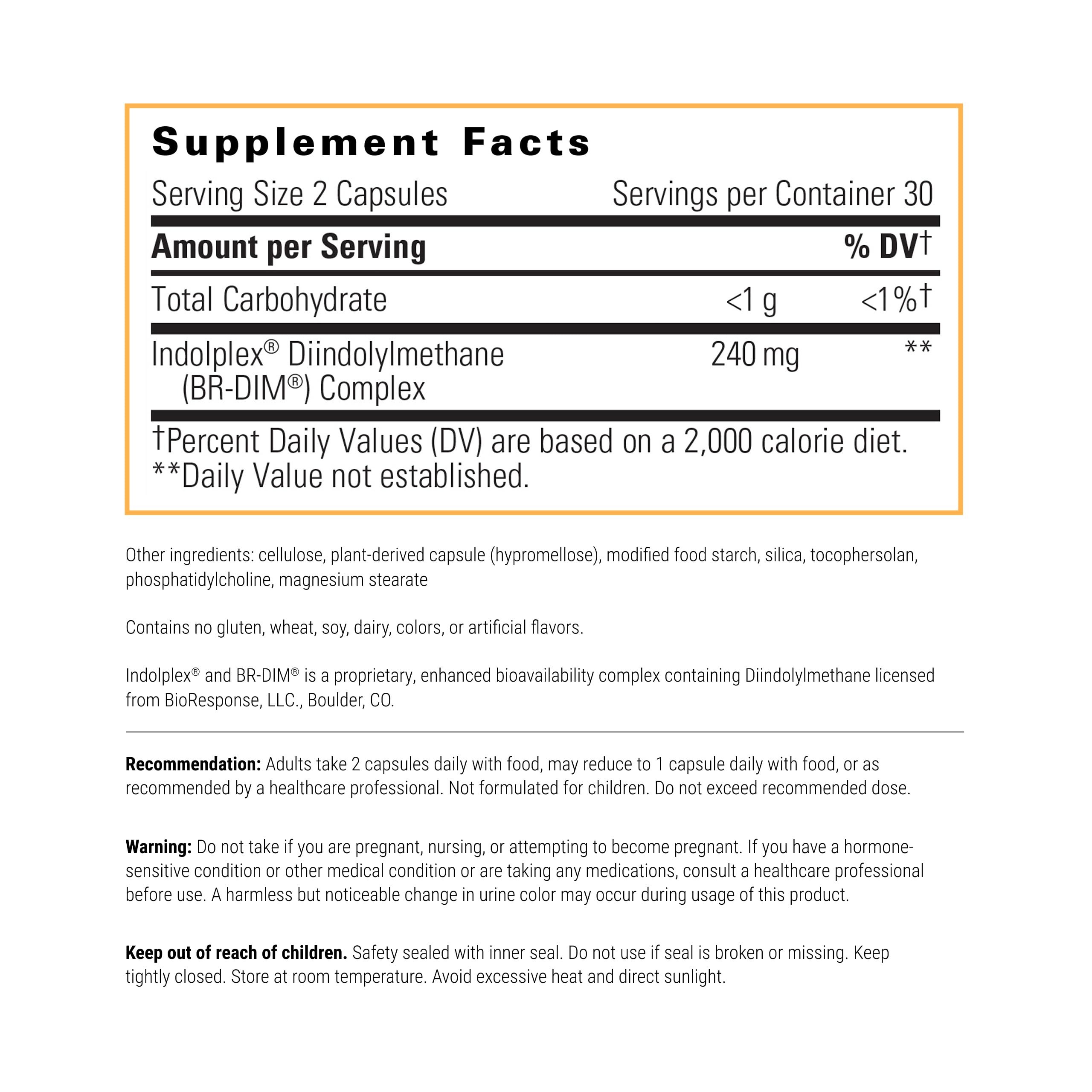 Integrative Therapeutics Indolplex DIM Supplement capsules close-up