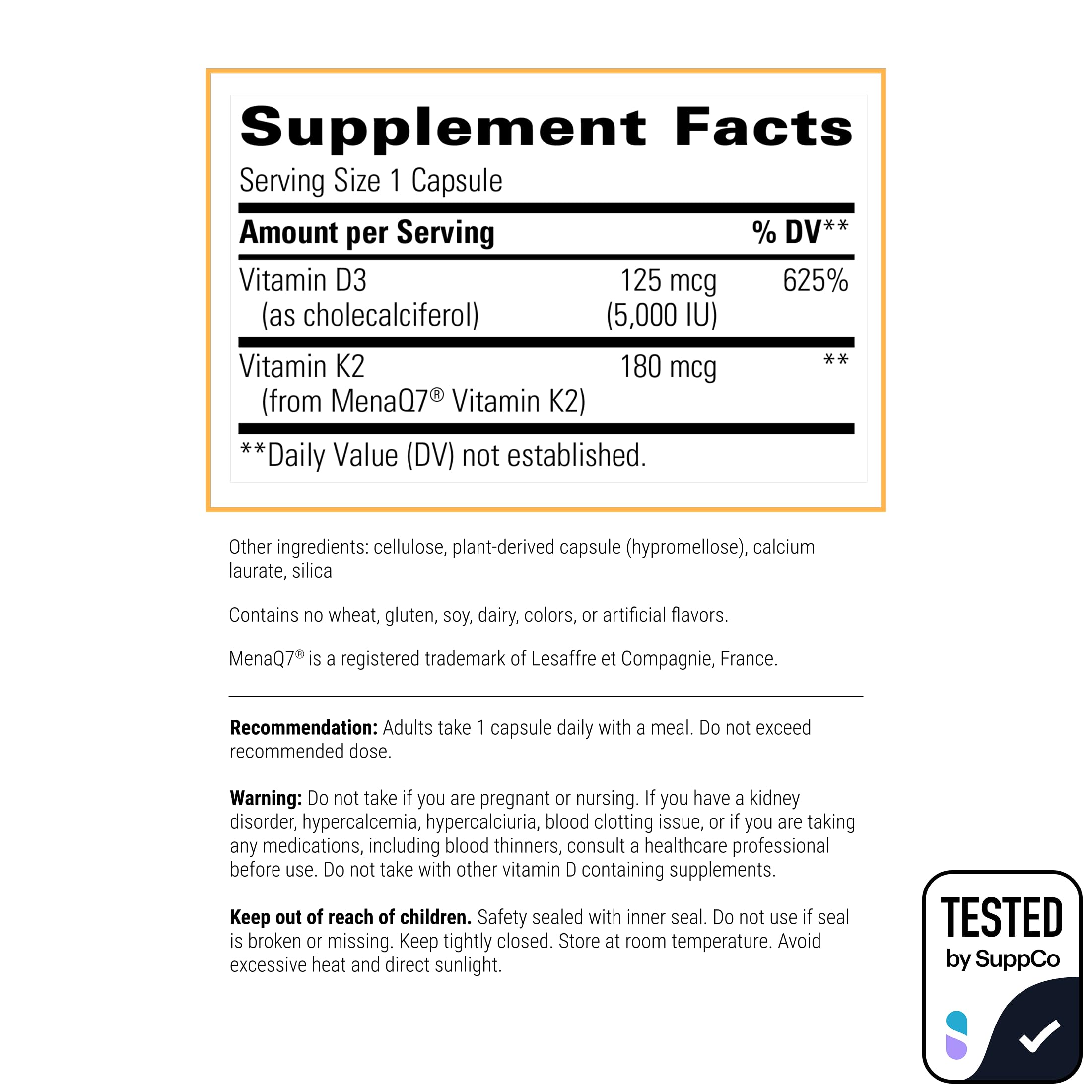 Integrative Therapeutics K2 + D3 supplement capsules close-up