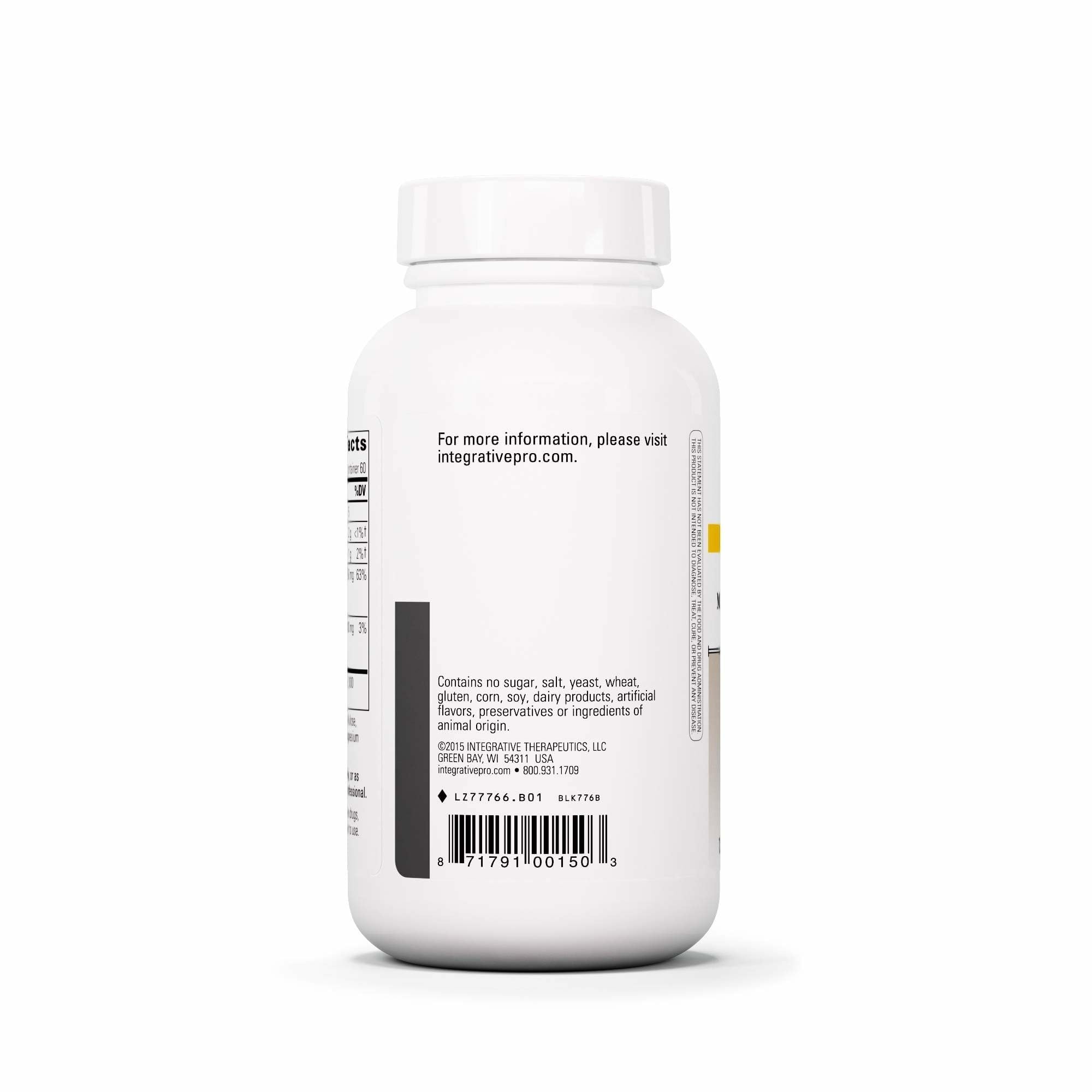 Integrative Therapeutics Krebs Magnesium-Potassium Complex back view with ingredient list
