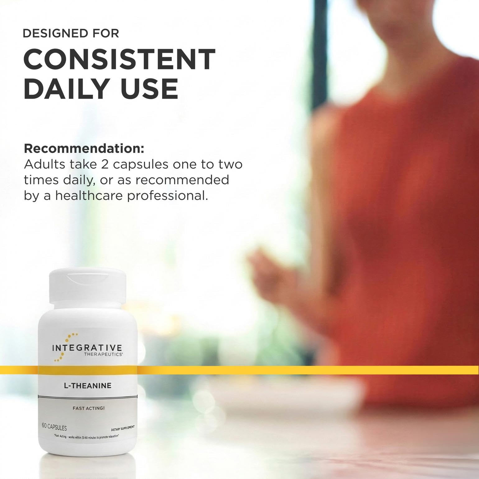 Integrative Therapeutics L-Theanine vegan label close-up