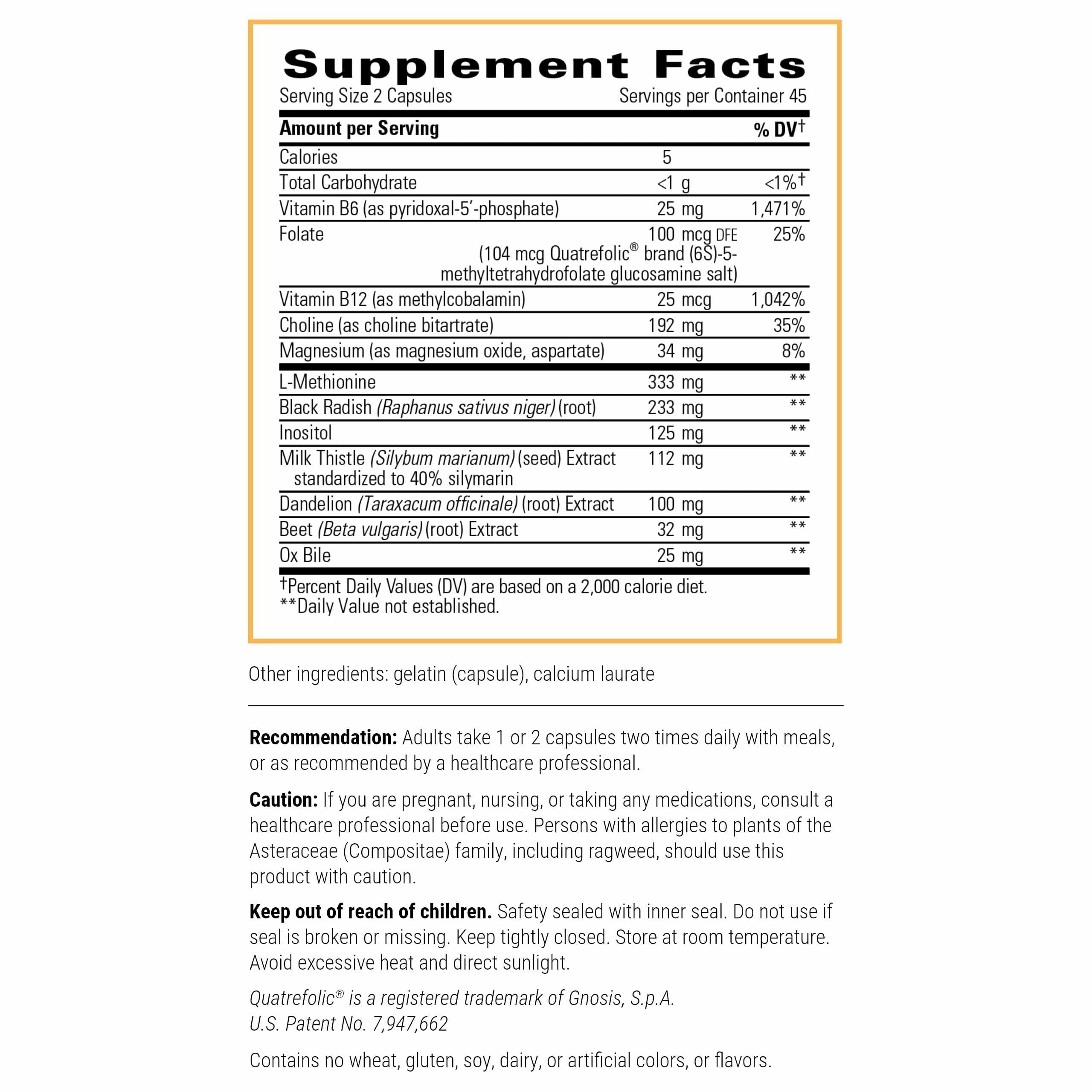 Integrative Therapeutics Lipotropic Complex 113g side view