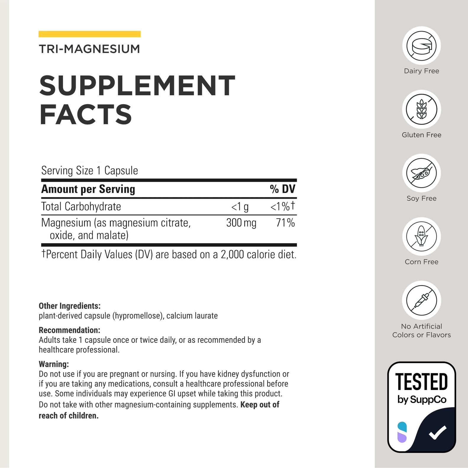 Integrative Therapeutics Magnesium Complex Supplement 300mg capsule close-up