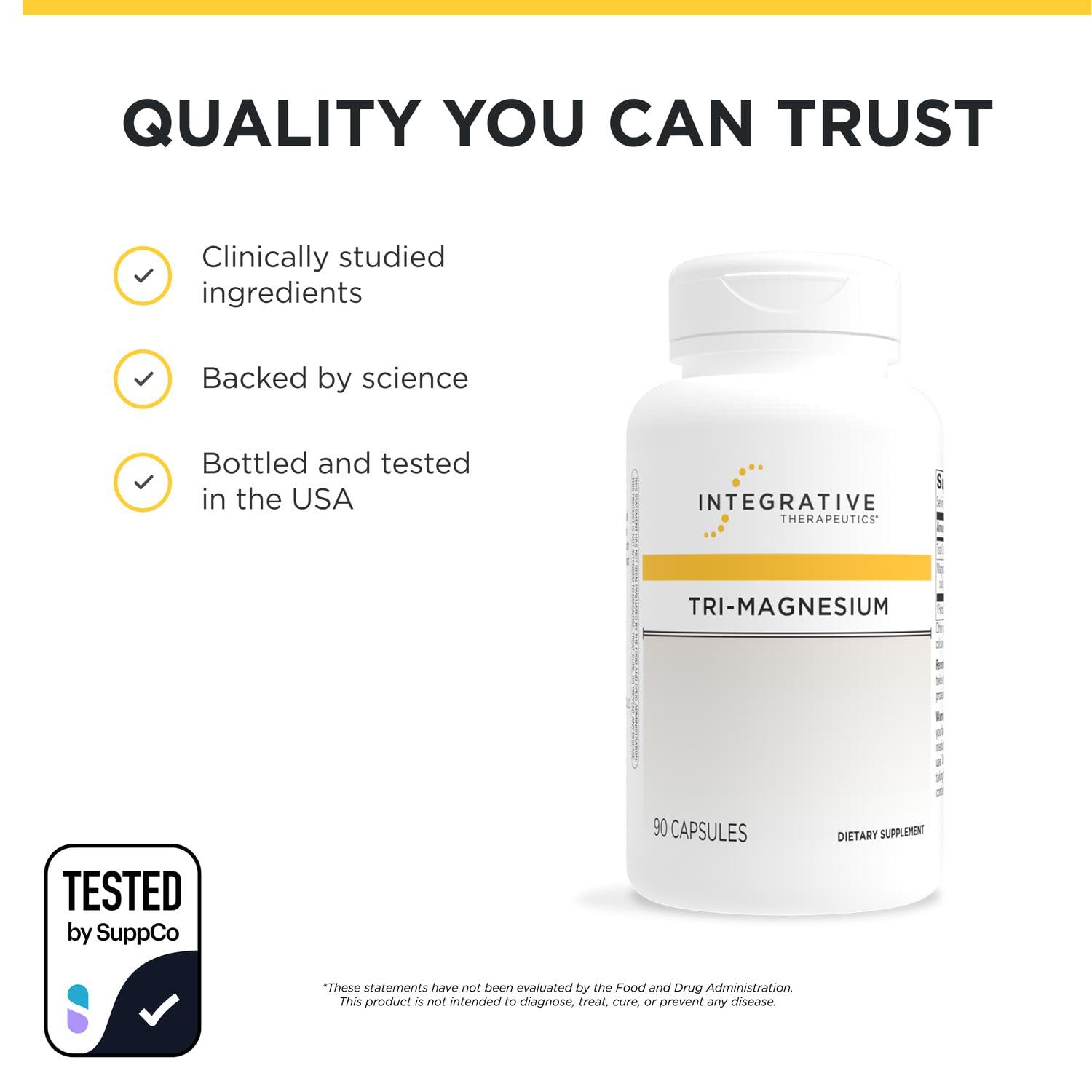 Integrative Therapeutics Magnesium Complex Supplement on a wooden table
