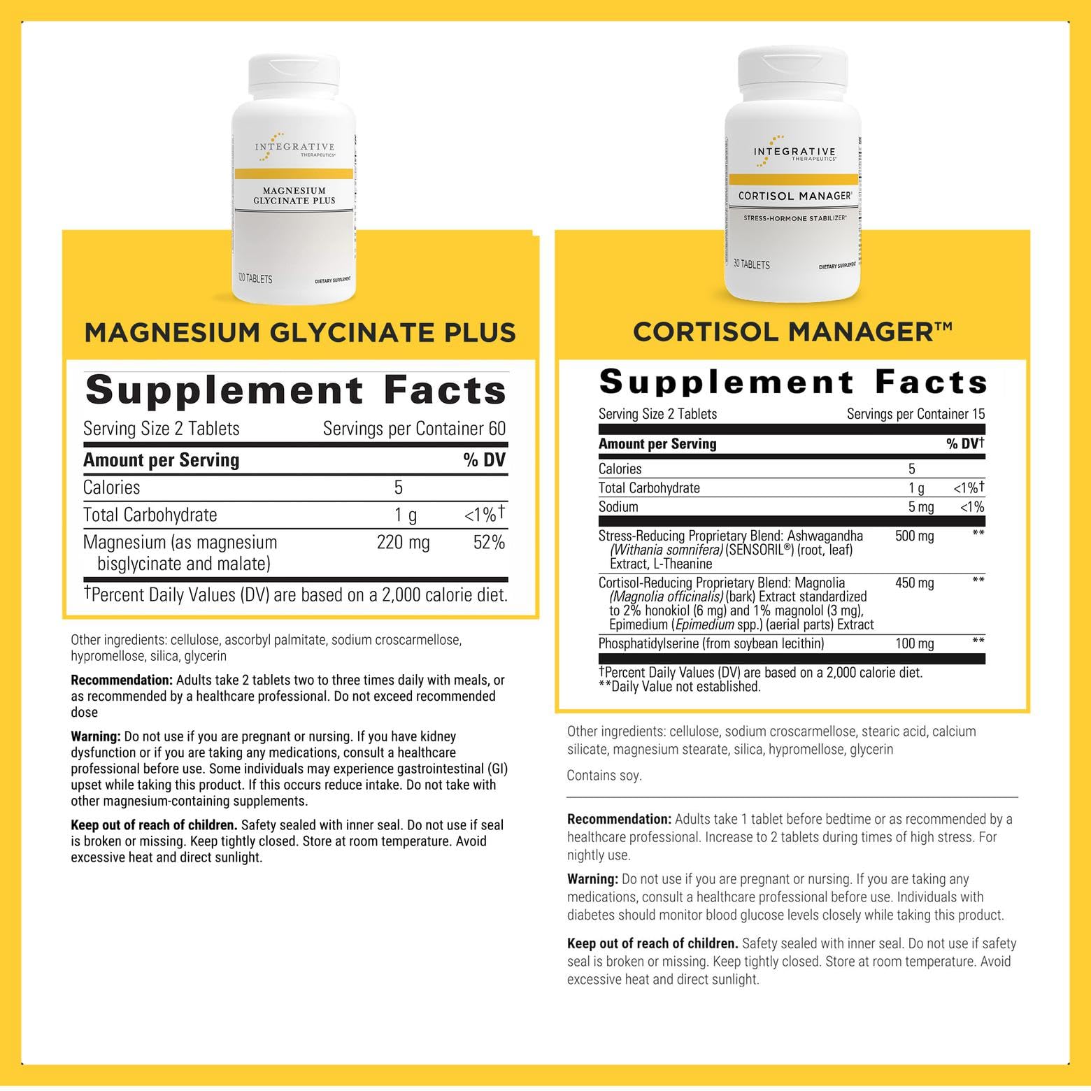 Integrative Therapeutics Magnesium Glycinate Plus bottle front view