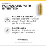 Integrative Therapeutics Magtein L-Threonate Plus capsules on a wooden table