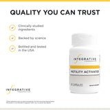 Integrative Therapeutics Motility Activator Artichoke Supplement bottle with capsule in hand