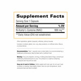 Integrative Therapeutics N-Acetyl L-Cysteine 600mg capsules side view