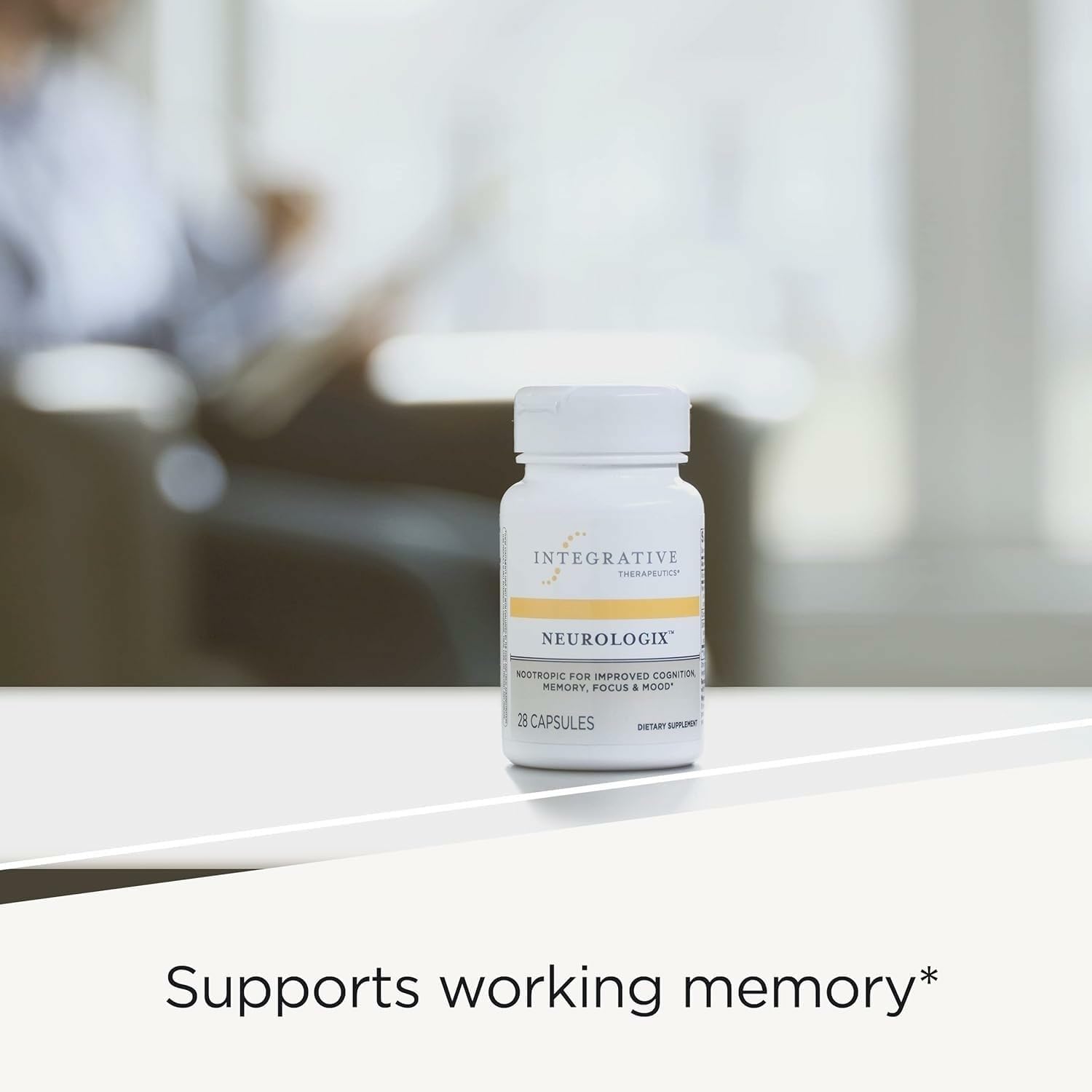Integrative Therapeutics Neurologix Brain Support Supplement capsules on table