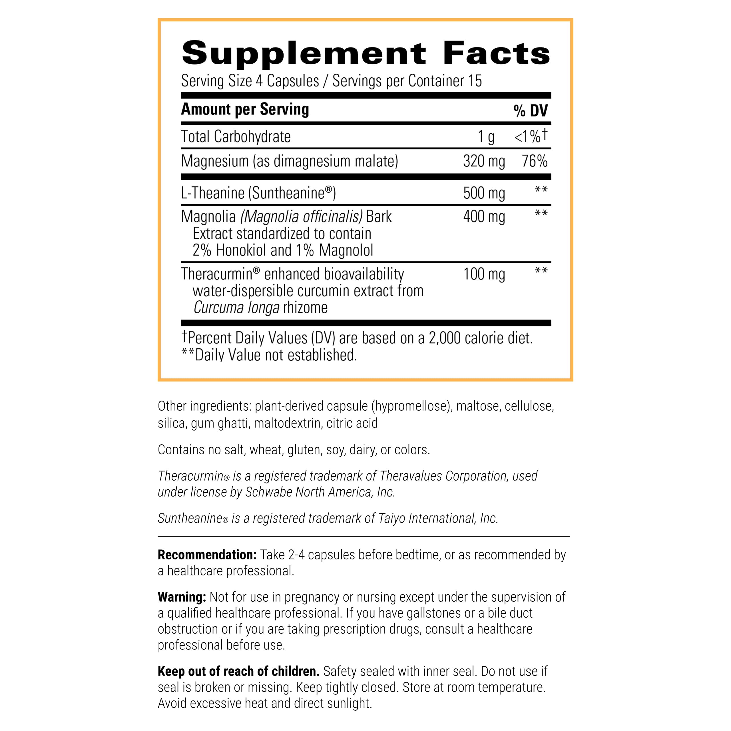 Integrative Therapeutics Pro-Som Magnesium Sleep Supplement side view