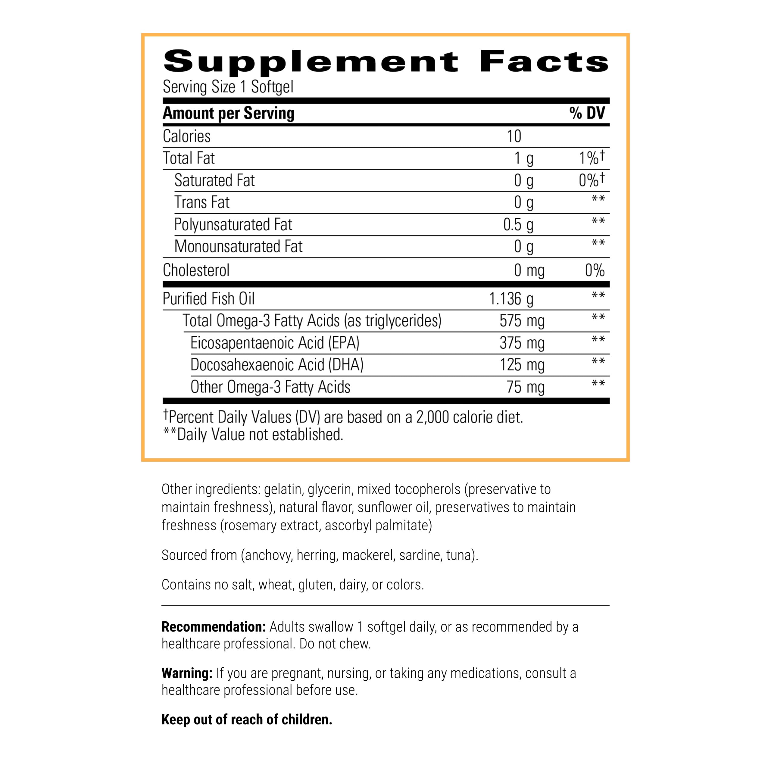 Integrative Therapeutics Pure Omega HP Fish Oil capsule close-up