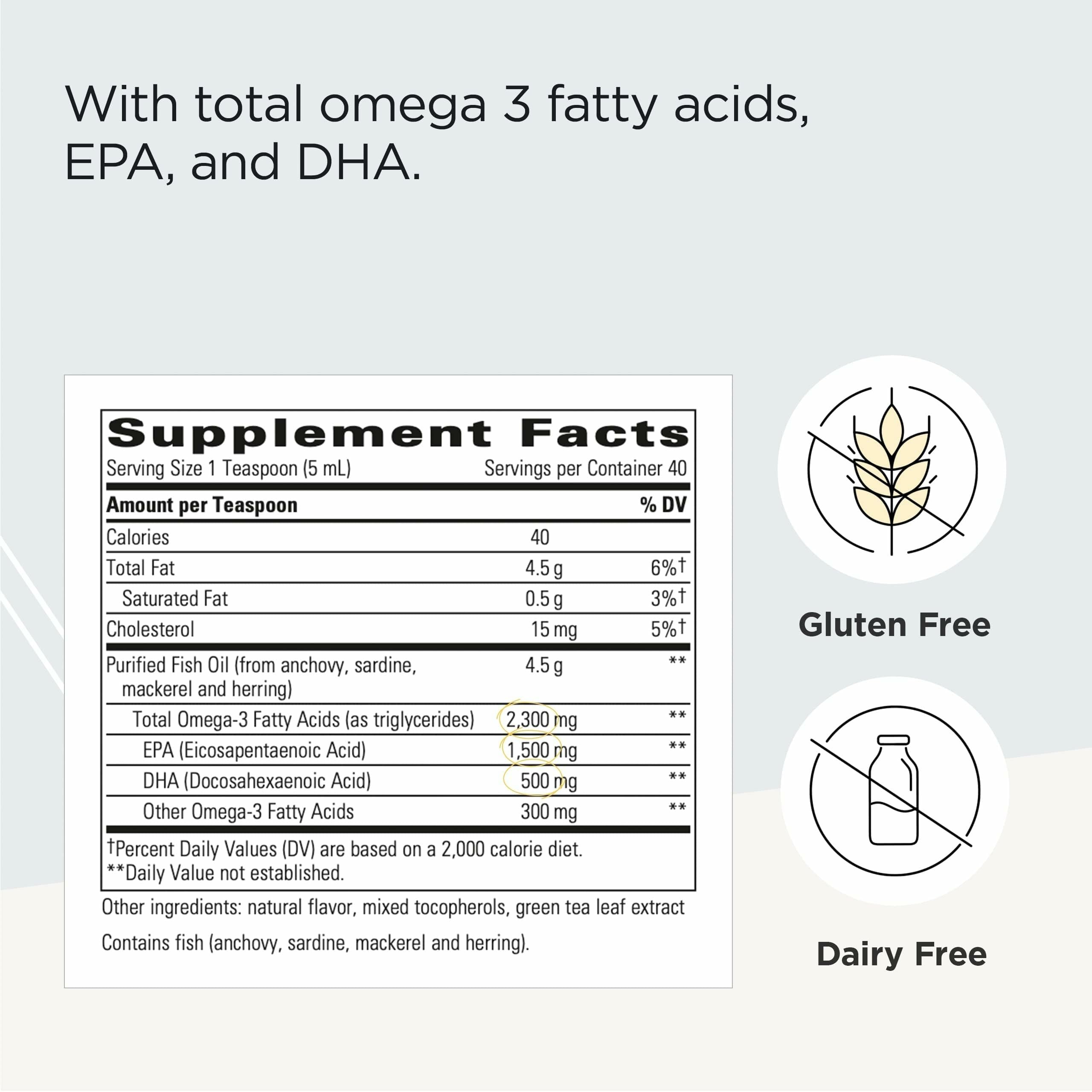 Integrative Therapeutics Pure Omega Liquid Fish Oil 2300mg packaging