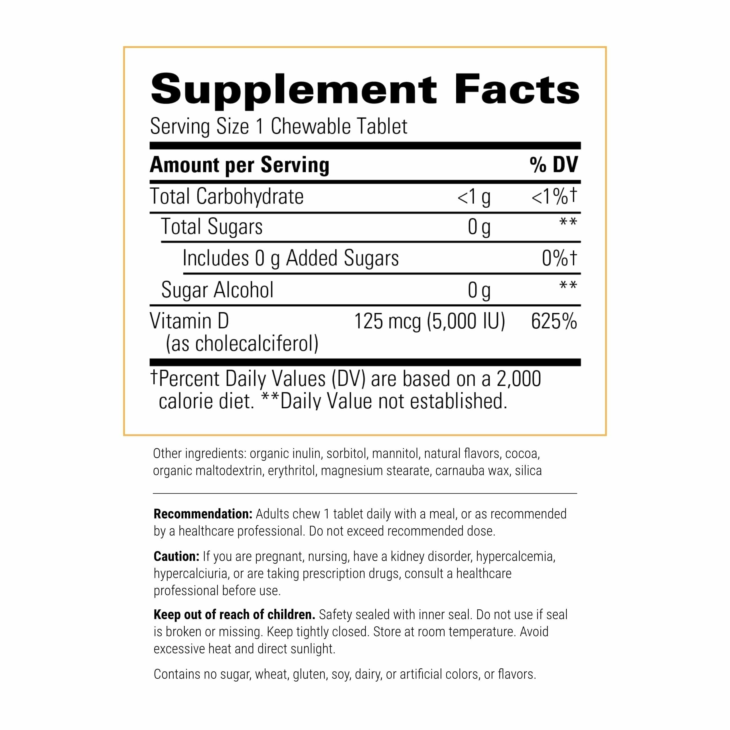 Integrative Therapeutics Vitamin D3 chewable tablets packaging