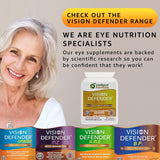 Intelligent Formula Vision Defender MAC Lutein Supplement with a glass of water