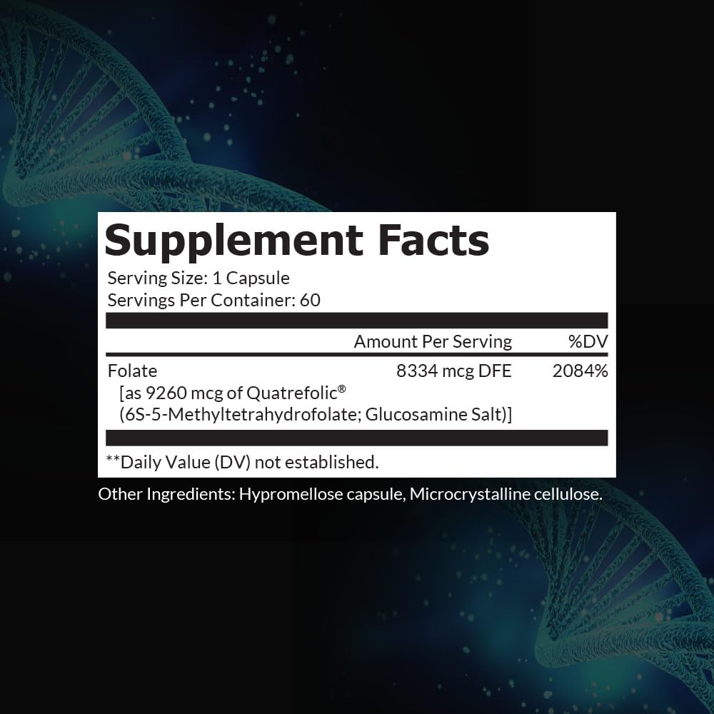 Intelligent Labs Folic Acid Quatrefolic 5-MTHF 60 Capsules side view