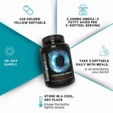 Intelligent Labs Omega 3 Fish Oil 2250mg softgels on a wooden table