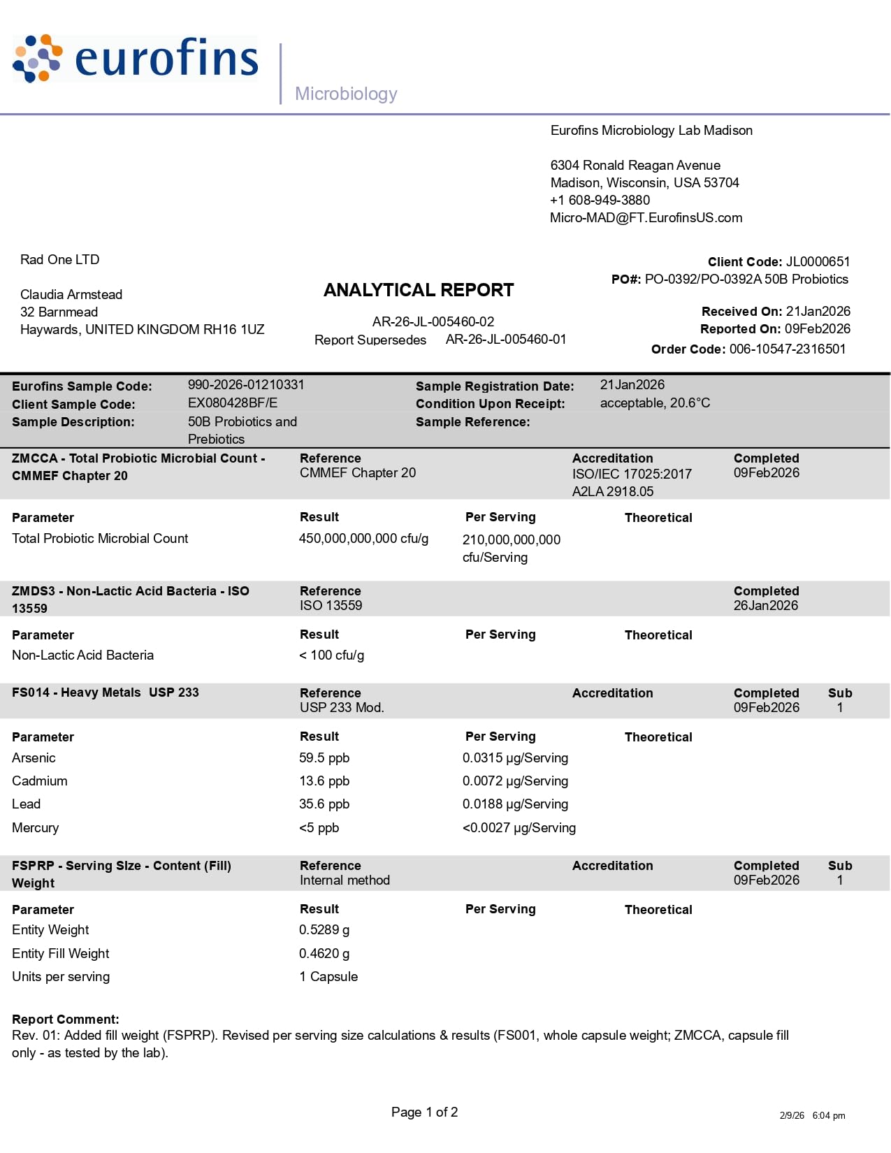 Intelligent Labs Probiotics Supplement 50 Billion CFU packaging details