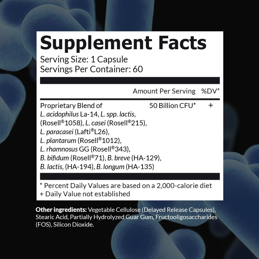 Intelligent Labs Probiotics Supplement 50 Billion CFU side view