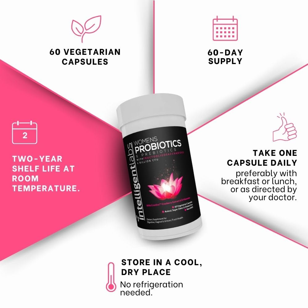 Intelligent Labs Women's Probiotic Prebiotic Supplement capsule close-up