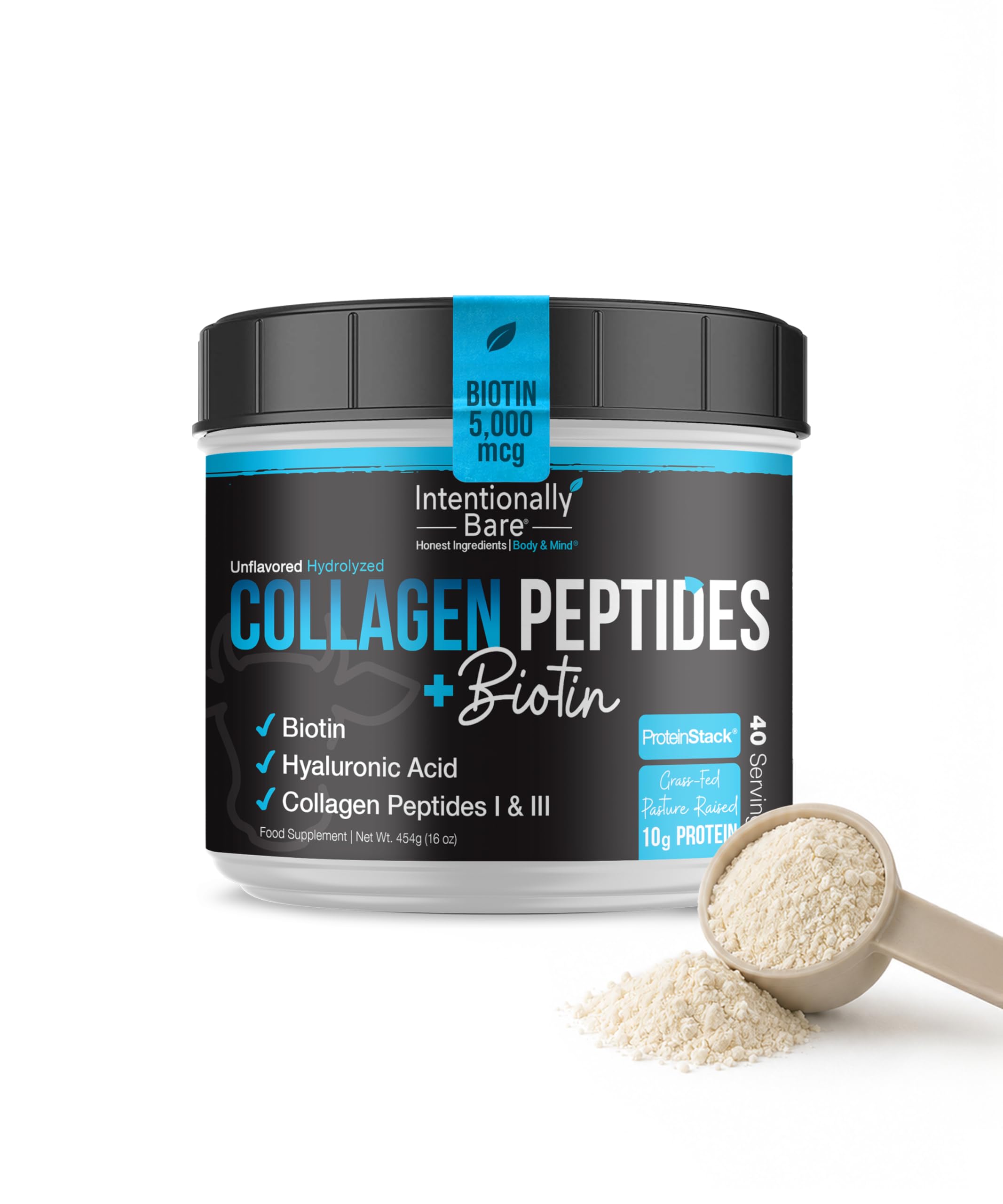 Intentionally Bare Collagen Peptides Powder 549g front view