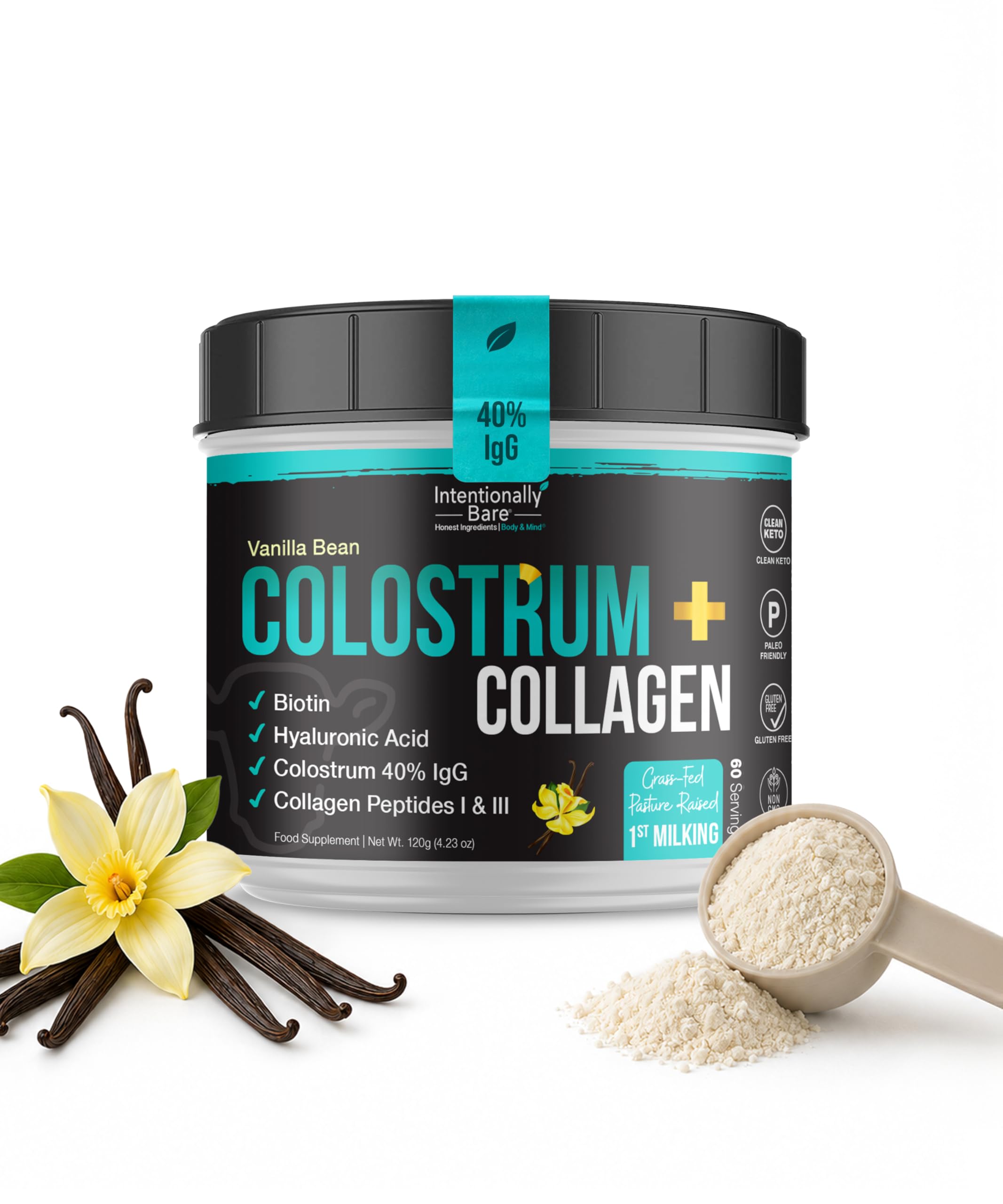 Intentionally Bare Collagen Powder 120g front view