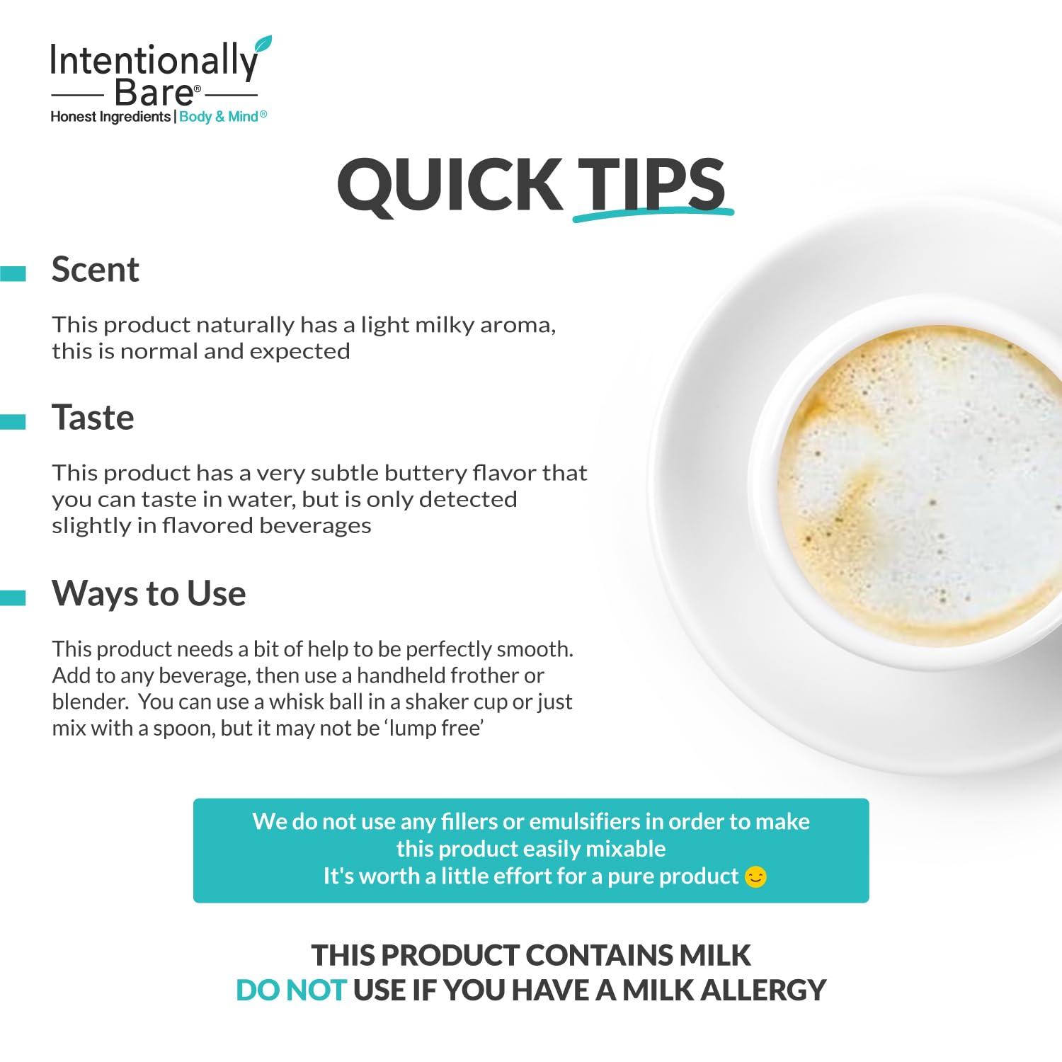 Intentionally Bare Collagen Powder in a glass with water