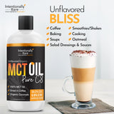 Intentionally Bare MCT Oil C8 907g back view with nutritional information