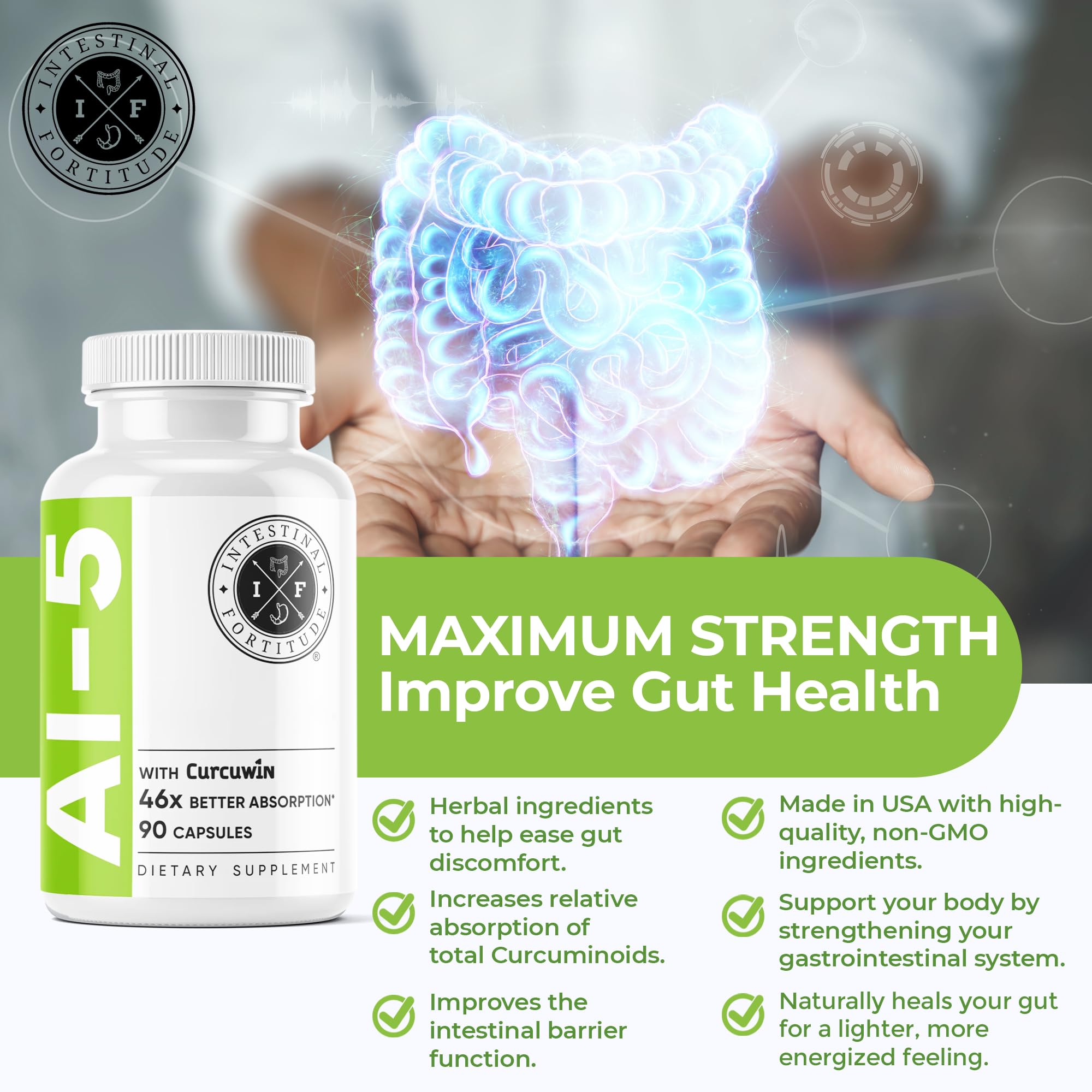 Intestinal Fortitude AI-5 Turmeric Supplement ingredients list