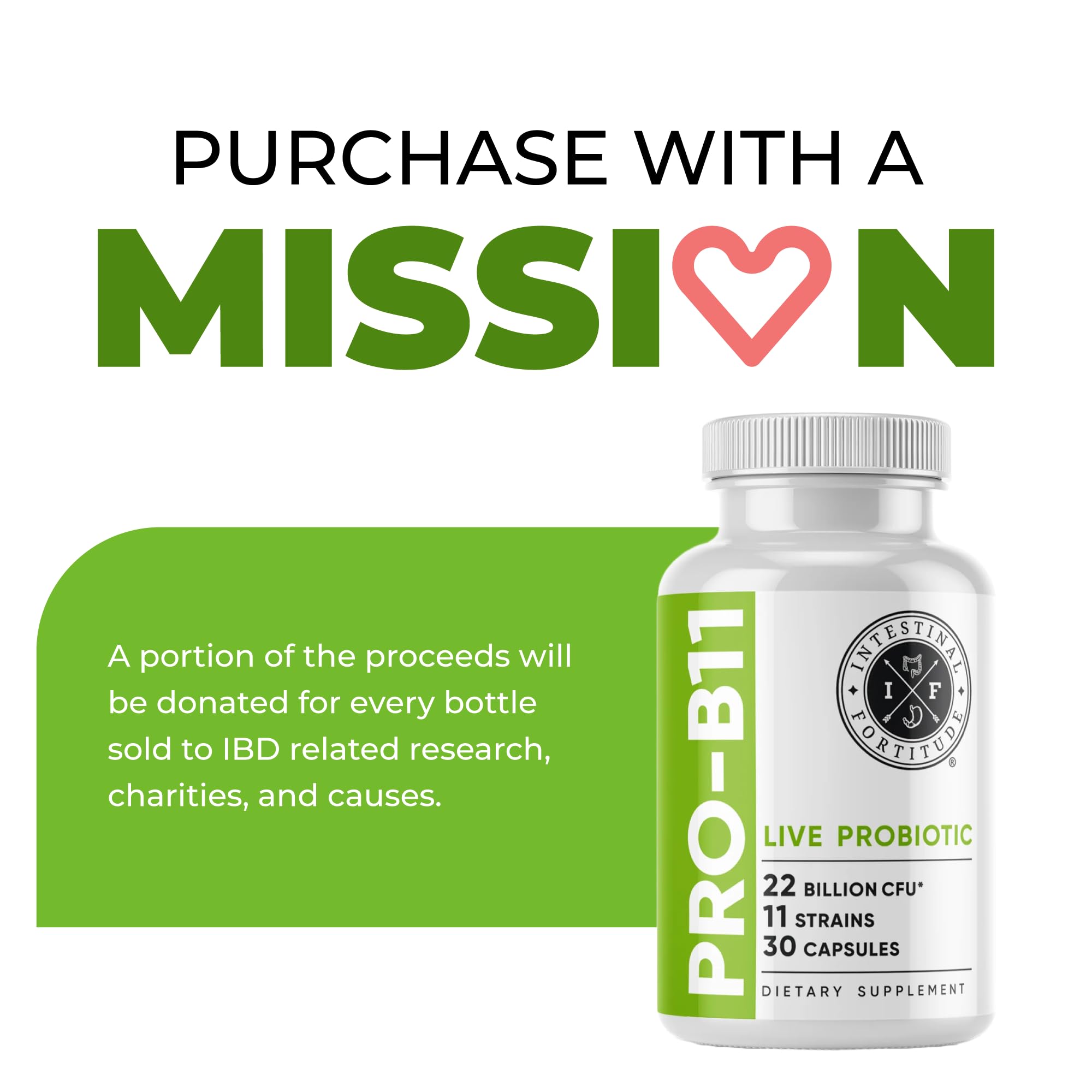Intestinal Fortitude Probiotic Capsules close-up of label and dosage information