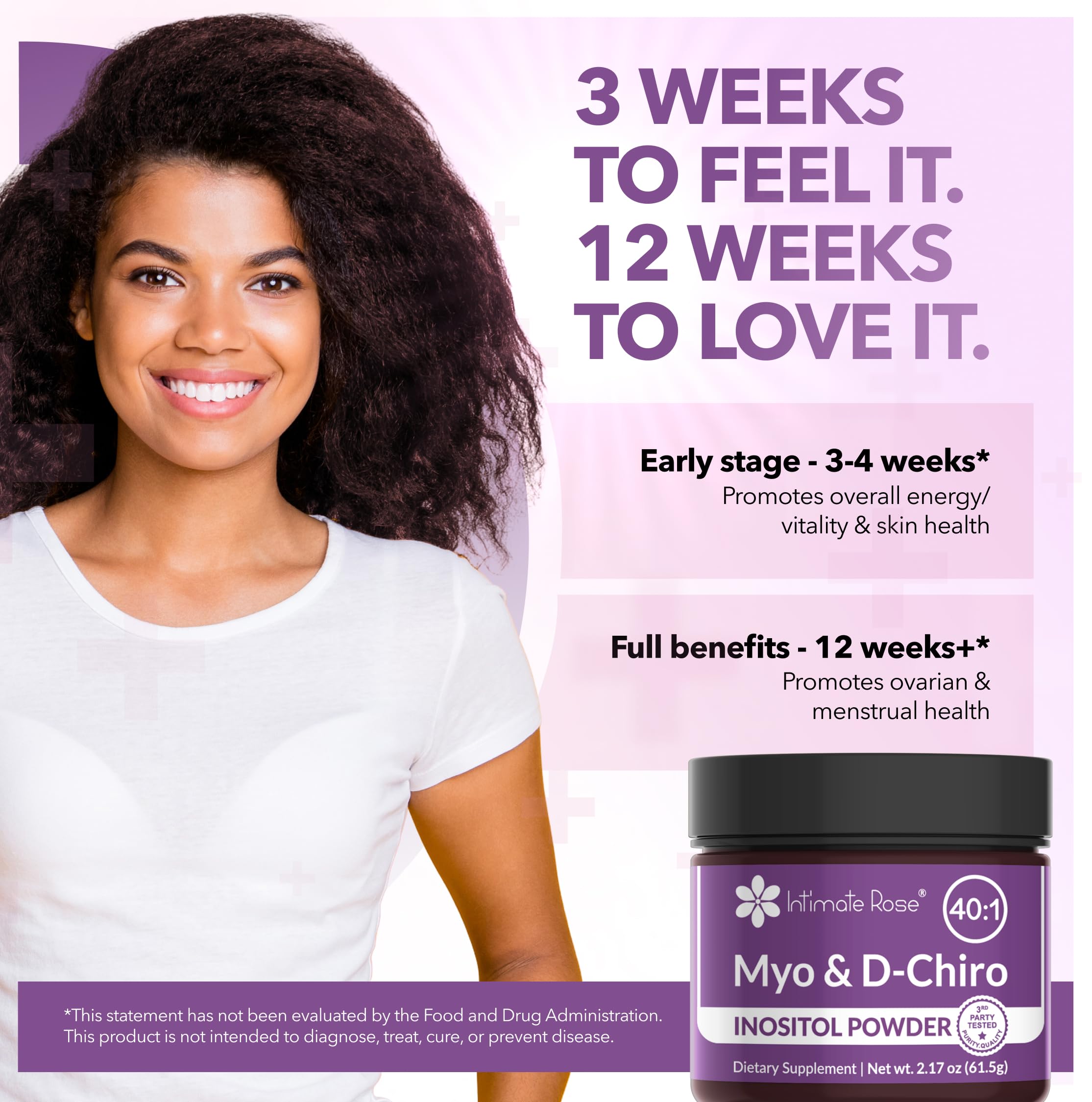 Intimate Rose B8 (Inositol) Powder side view packaging