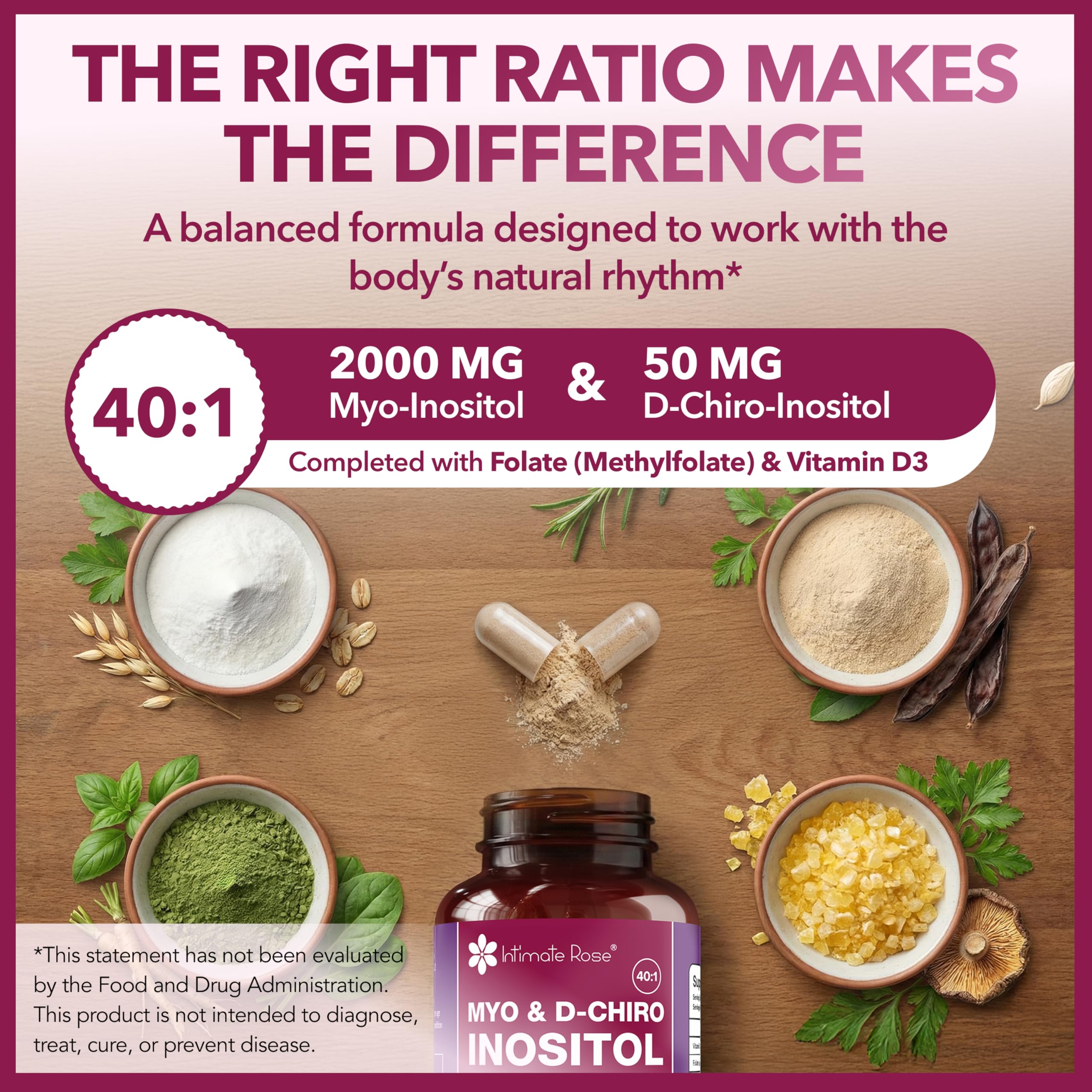Intimate Rose B8 (Inositol) Supplement ingredients list