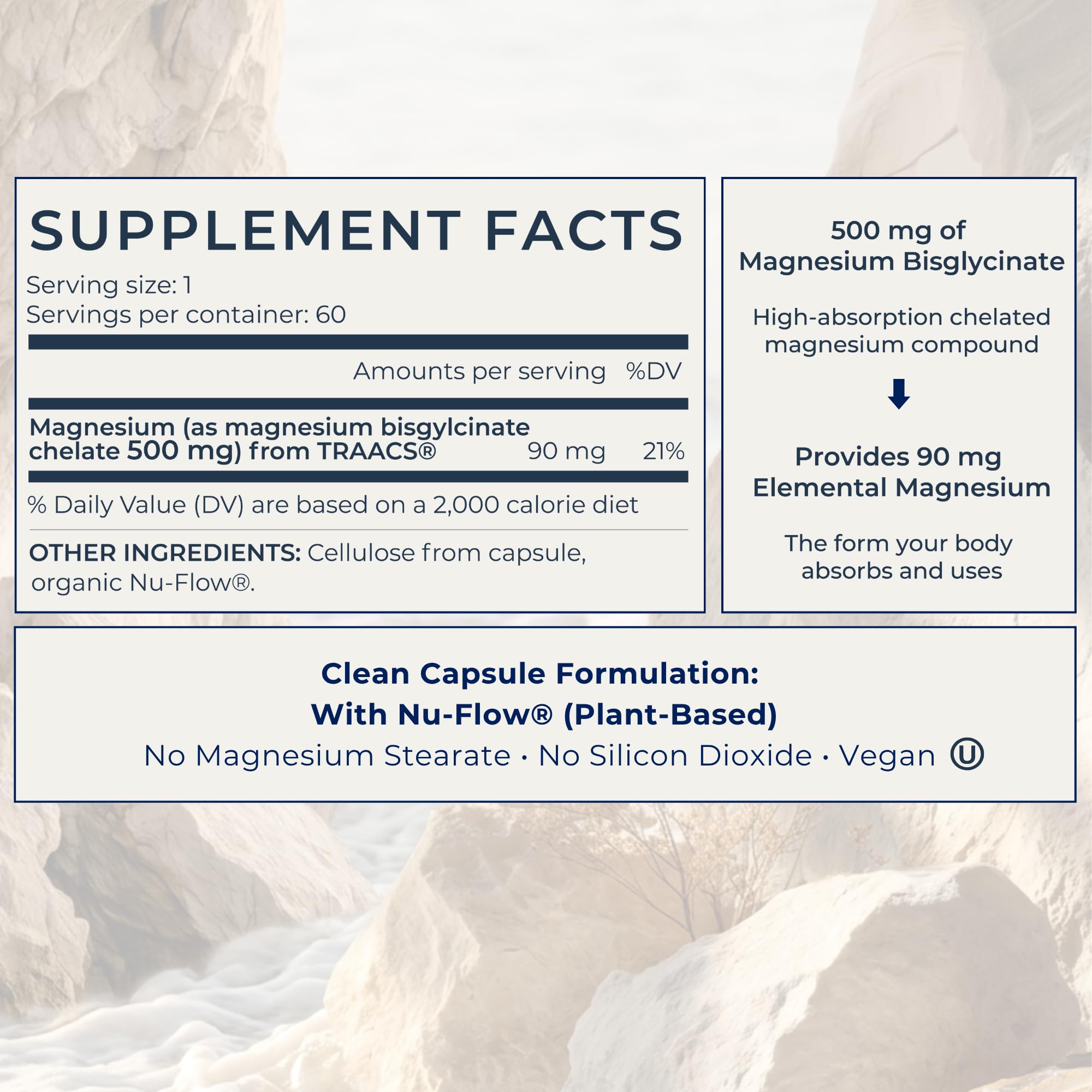 inwardly Magnesium Glycinate 500mg supplement packaging