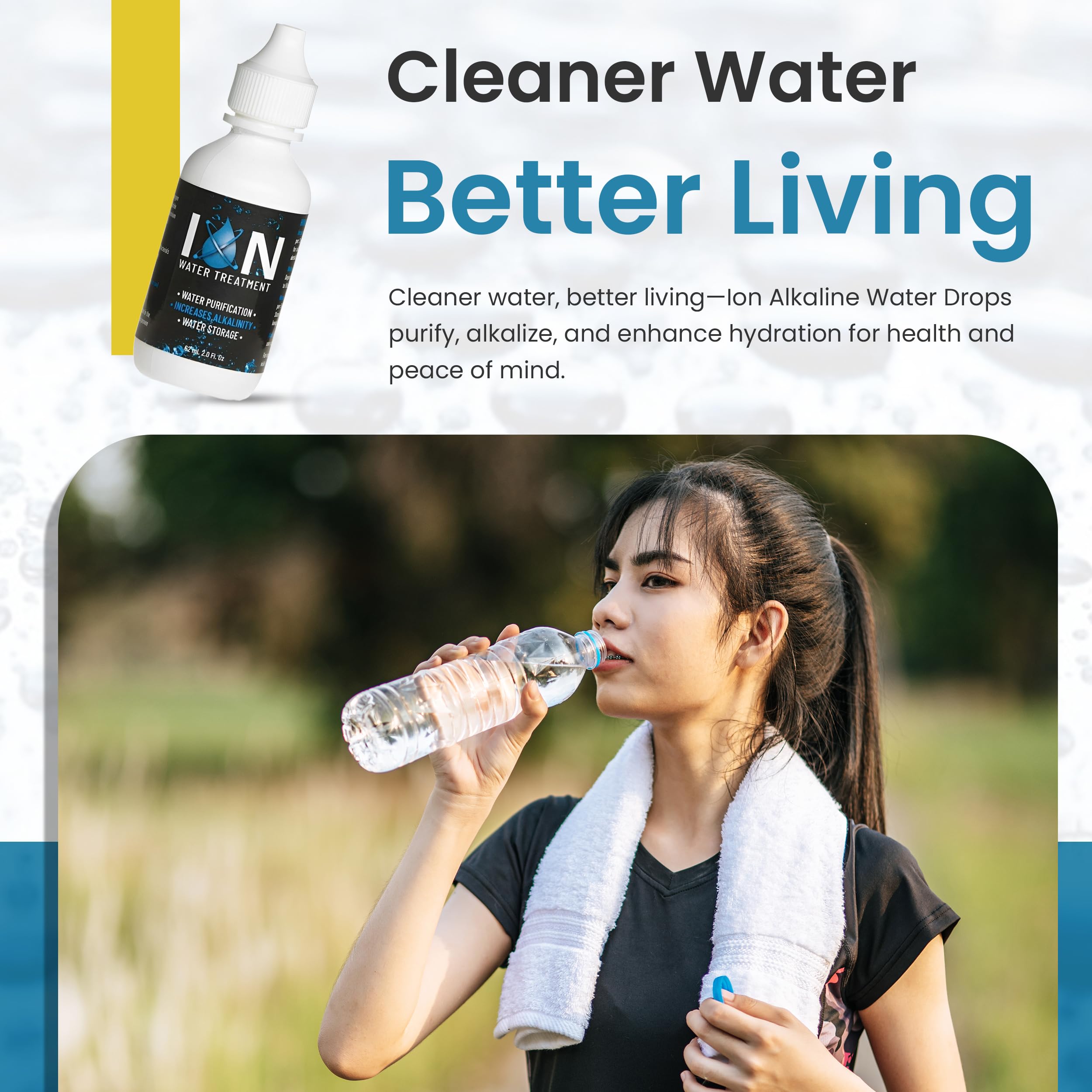 Ion Alkaline Water Drops on a hiking trail