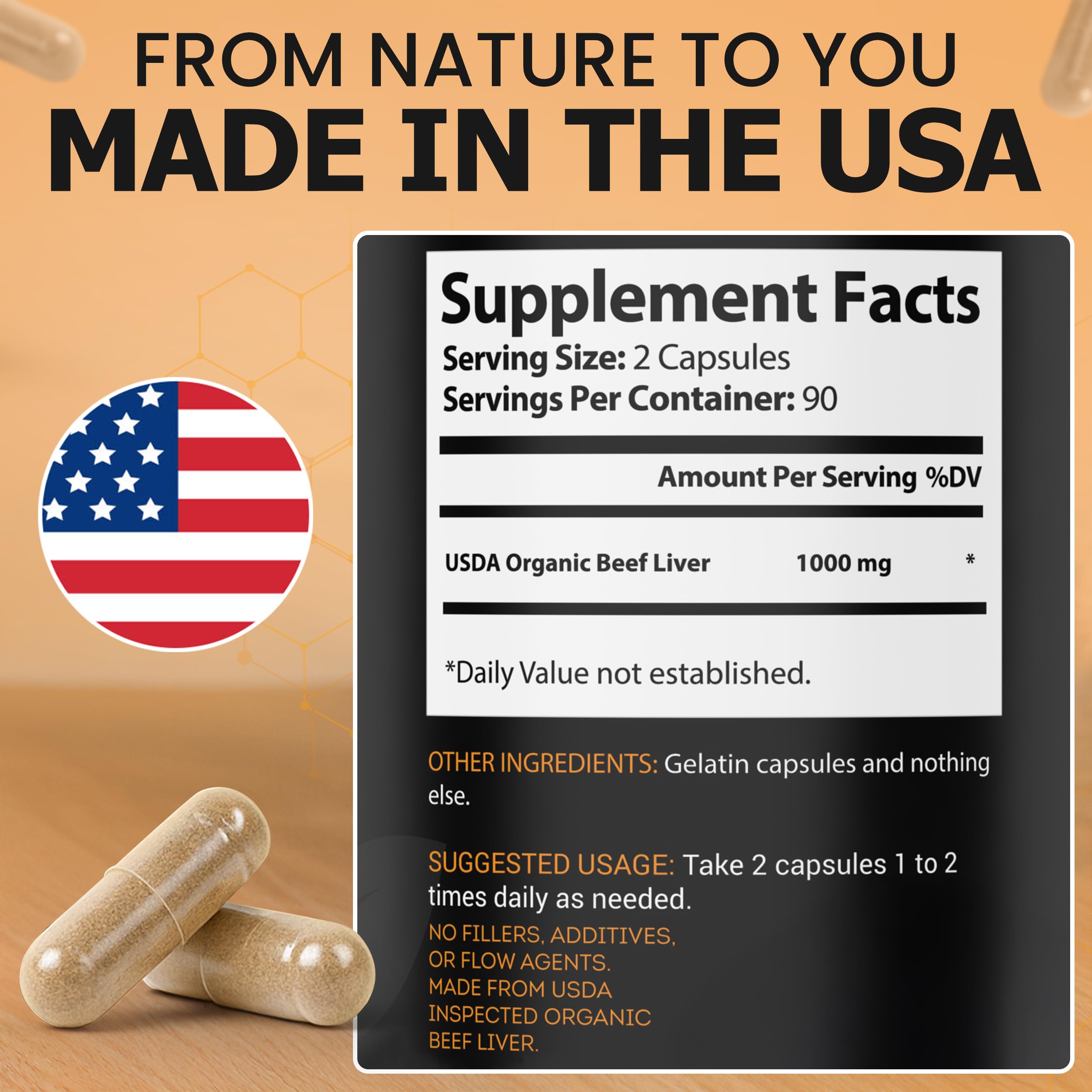 Ion Supplements Beef Liver Extract Capsules packaging